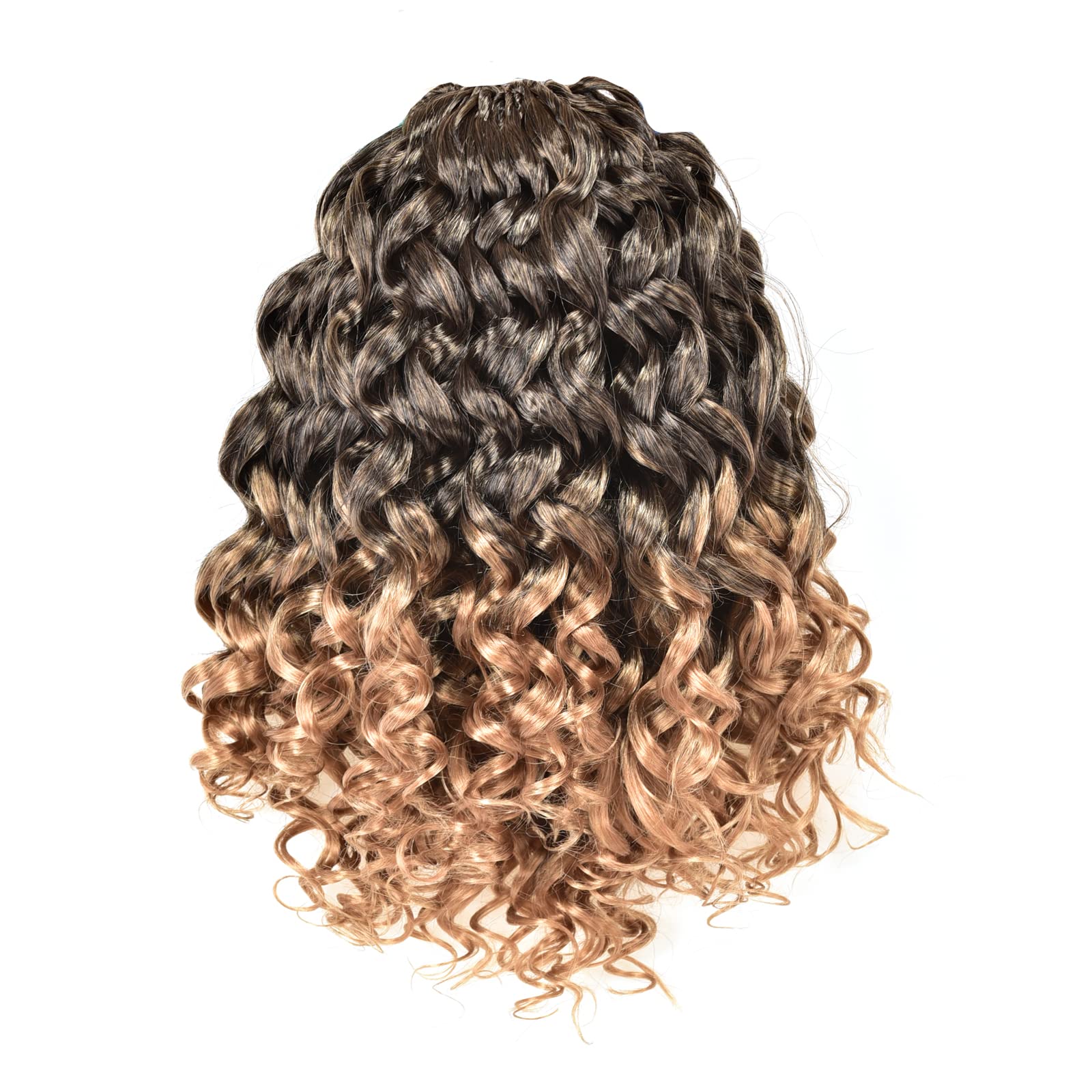 Toyotress Beach Curl Crochet Hair - 12 Inch 8 Packs Ombre Blonde Ocean Wave Crochet Hair, Short Curly Water Wave Deep Twist Wavy