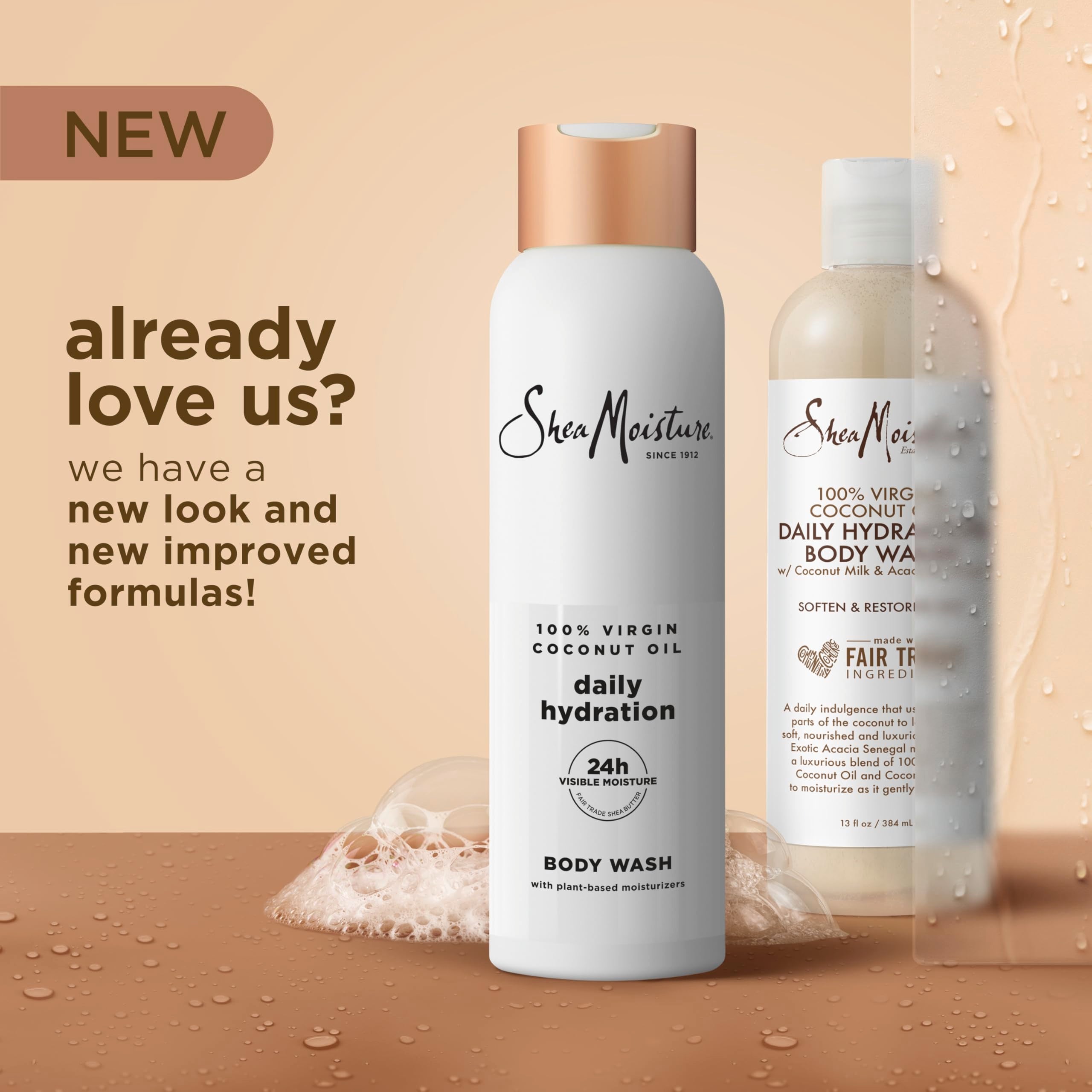 Sheamoisture Virgin Coconut Oil Body Wash Nourish And Replenish Skin Daily Hydrating Body Wash For 24H Visible Moisture For Heal