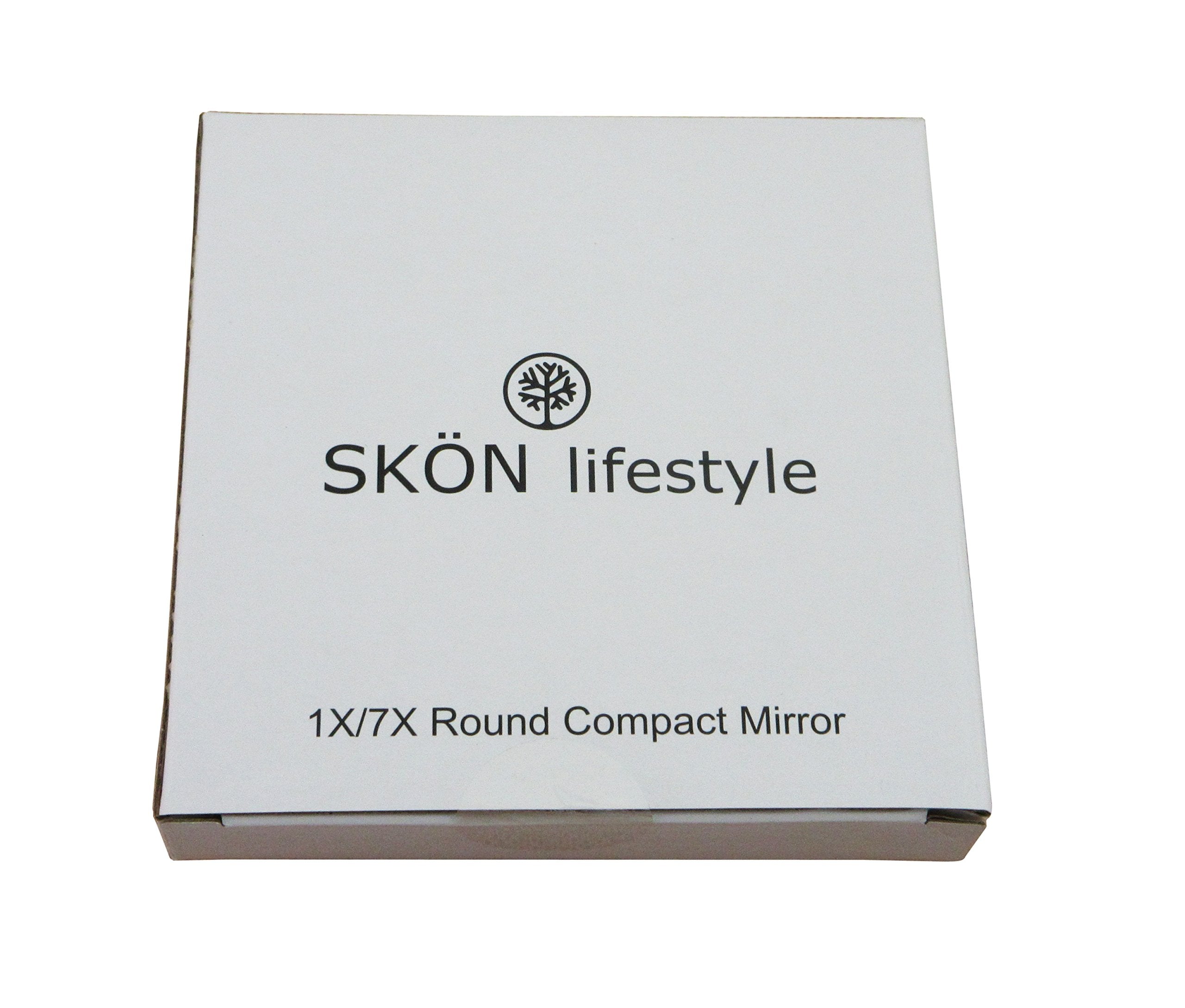 Skn Lifestyle - Jessy, Perfect 7X/1X Travel Mirror - Large 4 Inch Compact Glass Mirrors - 7X Magnification And Traditional 1X Mi