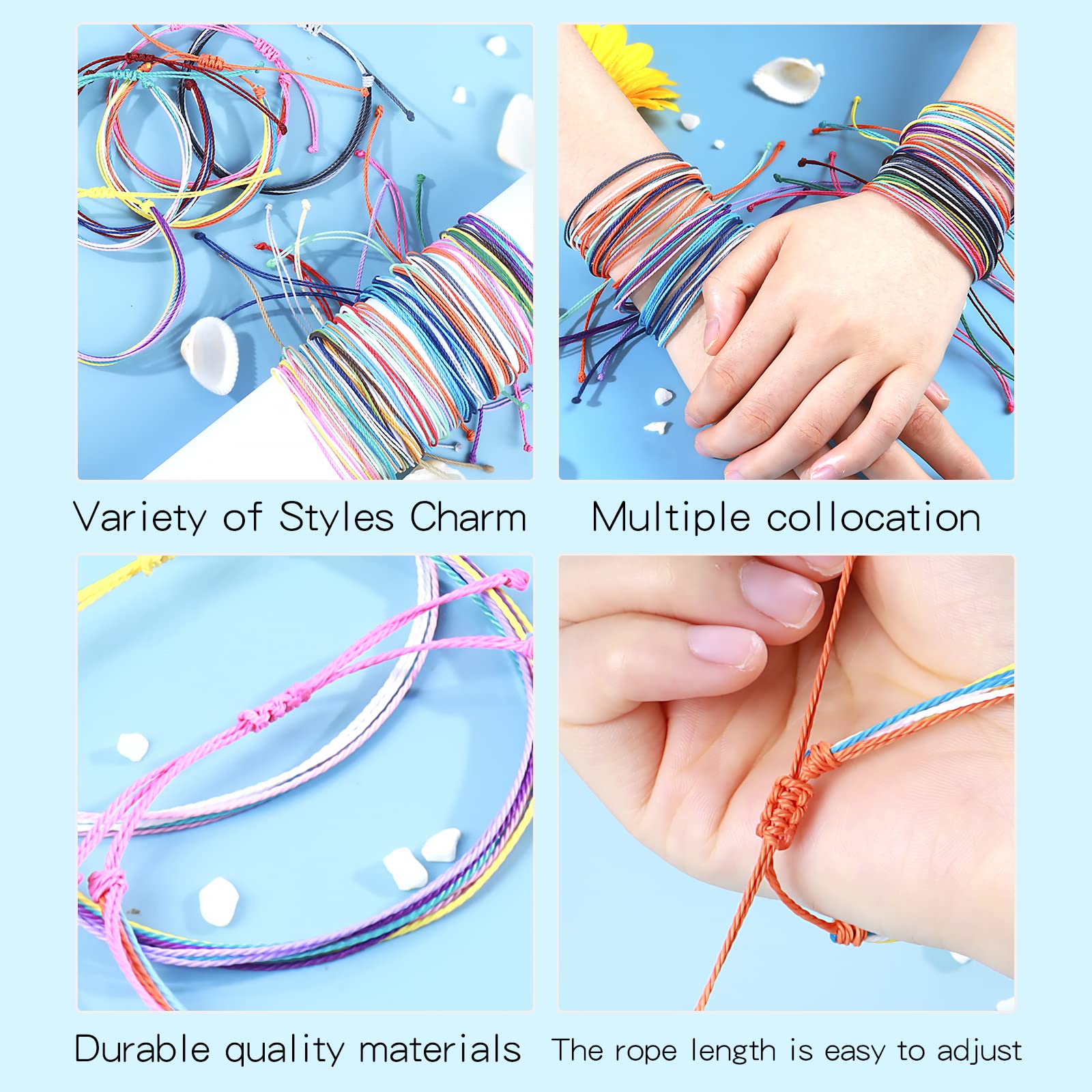 Long tiantian Friendship Bracelets for Women Gifts Trendy Stuff String Bracelets Waterproof Summer Bracelets Outfits Adjustable