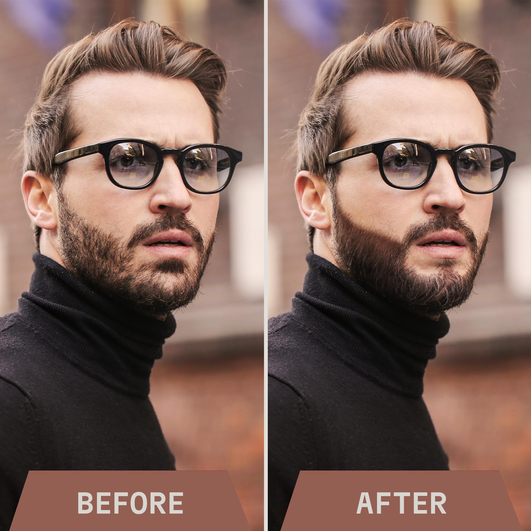 2 Pack Beard Pencil Filler For Men With 4 Tips - Updated Beard Filling Pen Kit With Brush, Long Lasting Waterproof Beard Pen - F