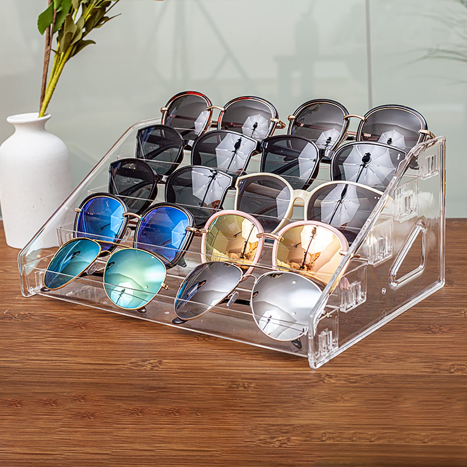 Aluyuyo Nail Polish Organizer Sunglass Organizer - 5 Layers Nail Polish Holder Sunglass Holder - Acrylic Nail Polish Stand Sungl