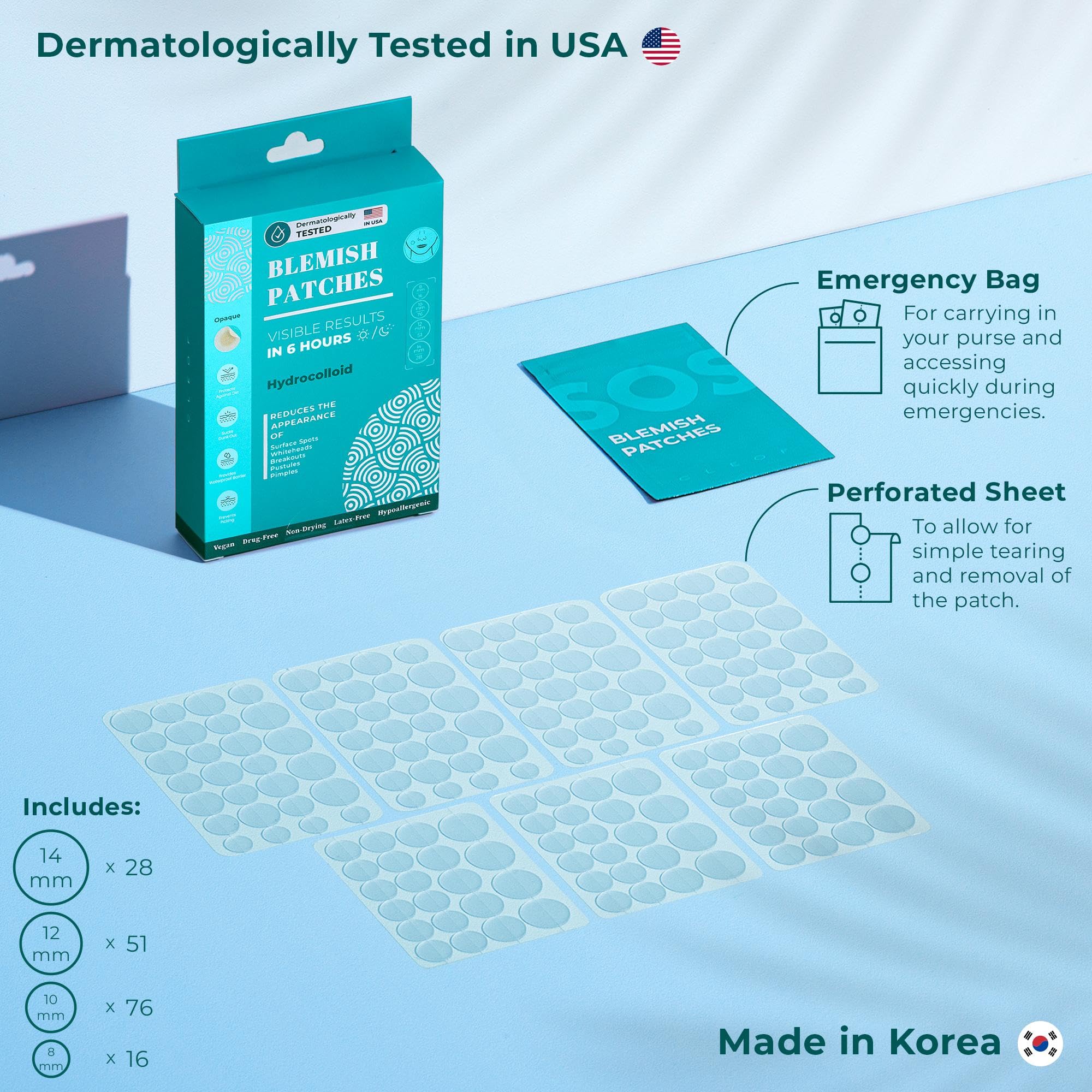 Pimple Patches (Made In Korea) For Face & Body - Overnight Treatment - Acne Patch For Zits, Bumps, Spots, Pimples, Whiteheads -
