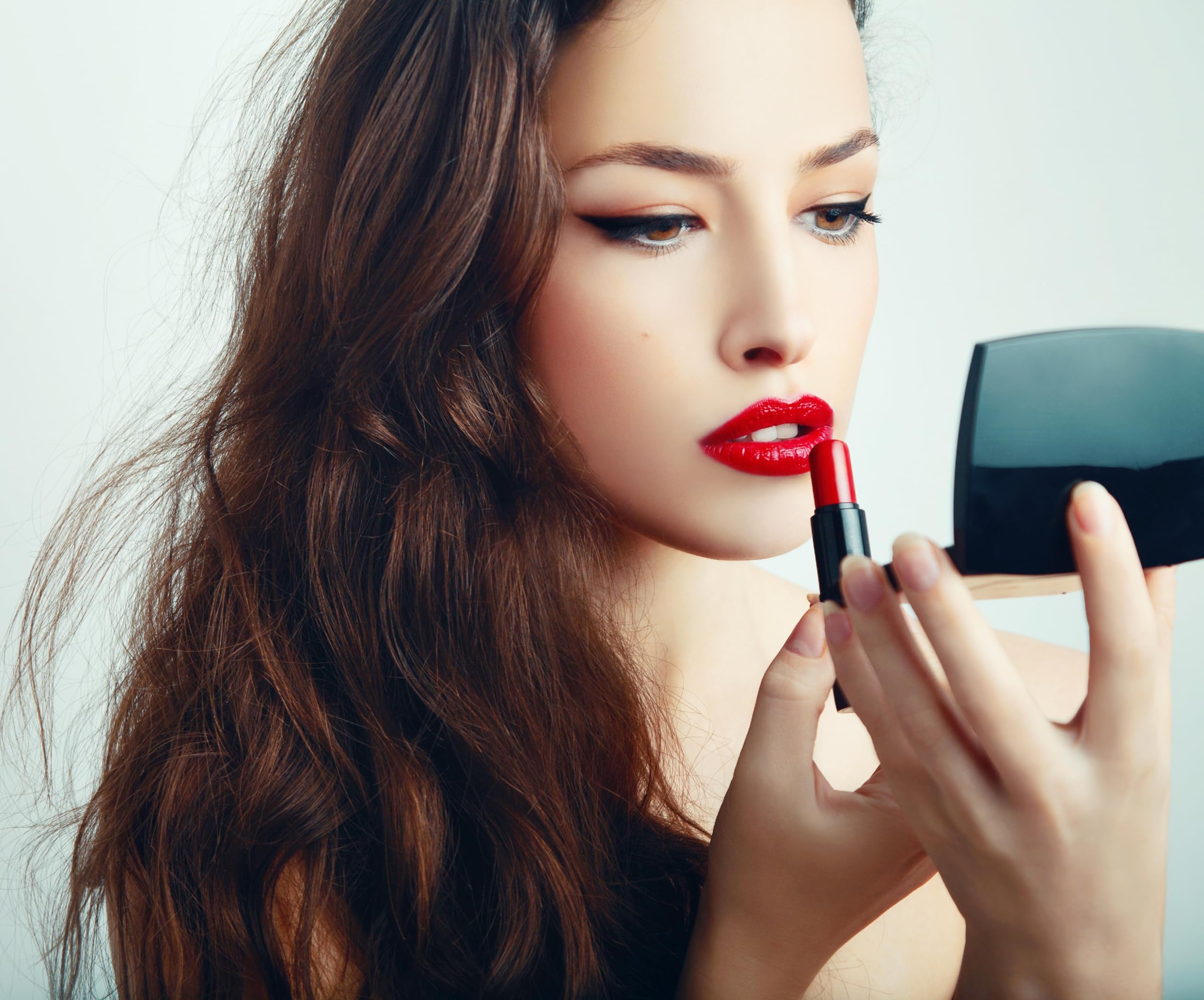 EUTECH 6 Pcs Fashion Compact Cosmetic Mirror, Elegant Compact Purses Makeup Mirror, Small Compact Mirror 2 x 1 Magnification, Sq