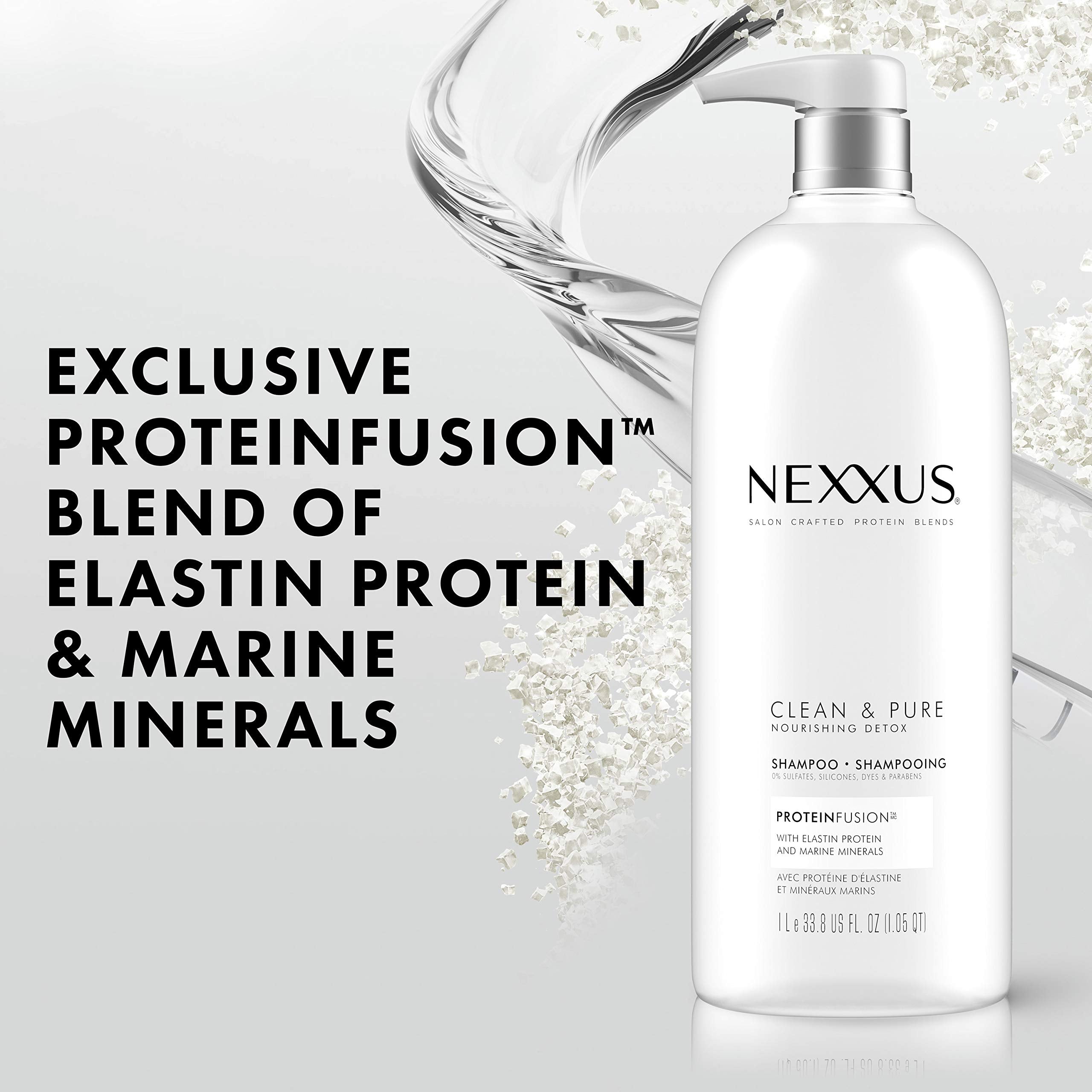 Nexxus Clean and Pure Clarifying Shampoo, With ProteinFusion, Nourished Hair Care Silicone, Dye And Paraben Free 33.8 oz