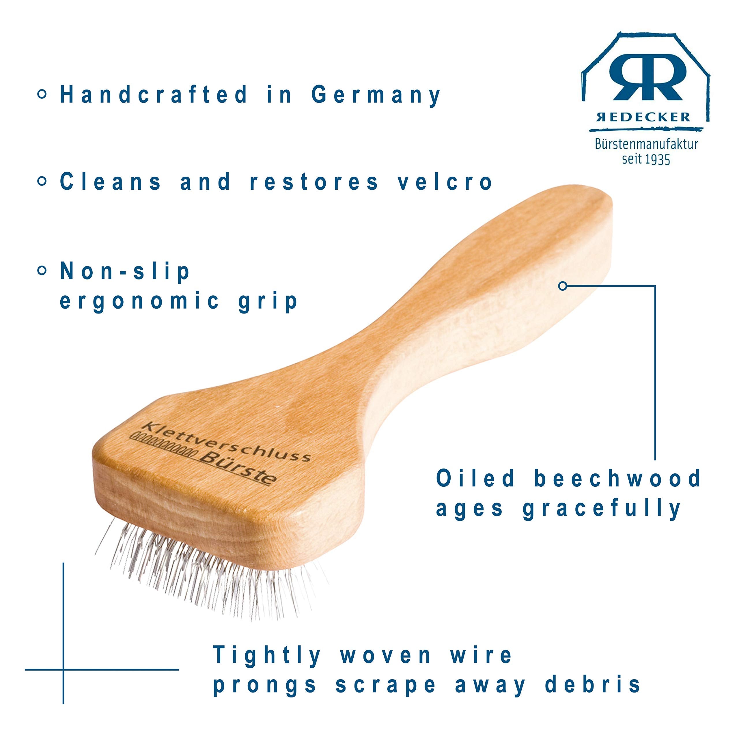 REDECKER Wire hook and loop Brush with Oiled Beechwood Handle, 5-7/8-Inches
