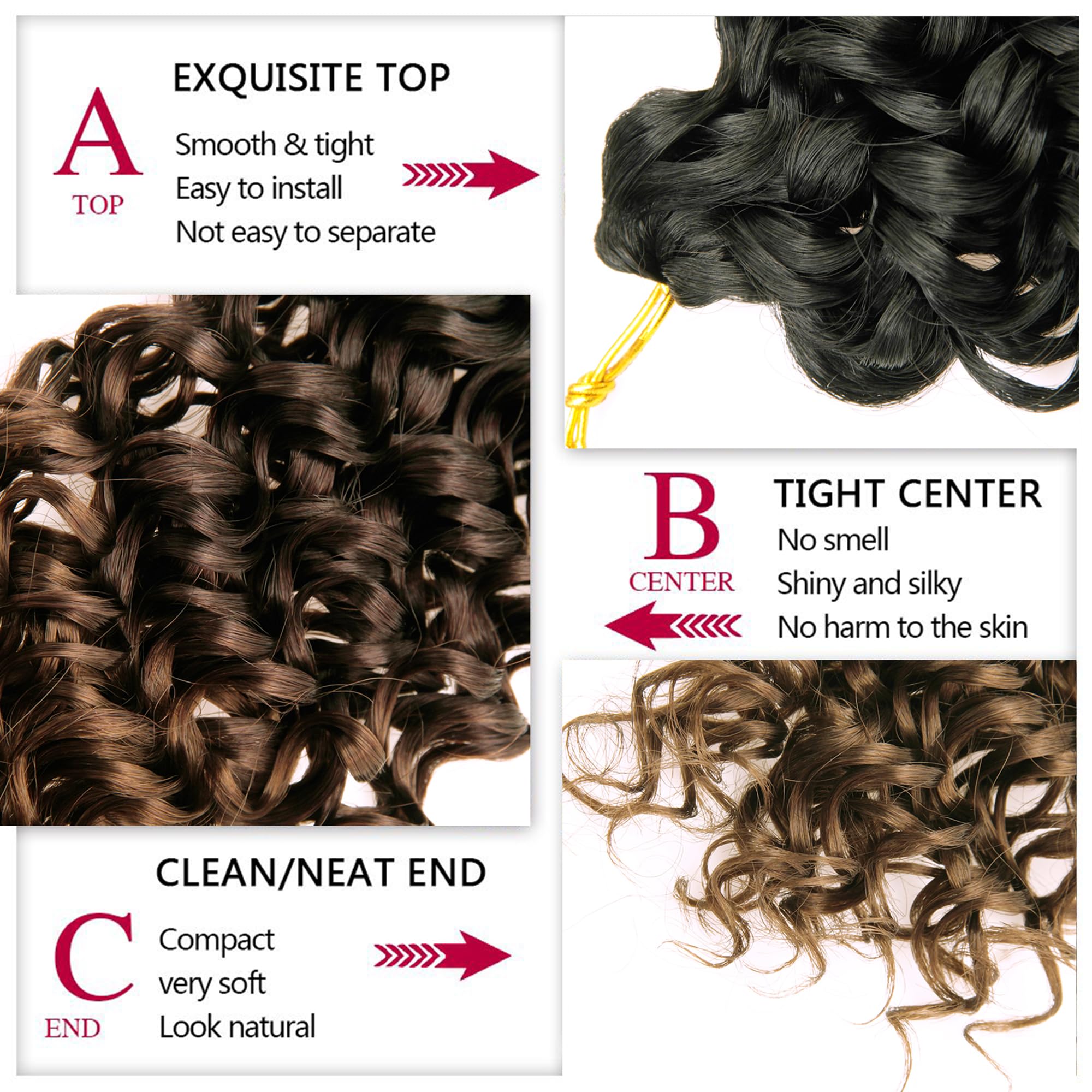 Yxcherishair 8 Packs Curly Crochet Hair Gogo Curl Crochet Hair For Black Women Deep Wave Braiding Hair,Synthetic Bohemian Croche