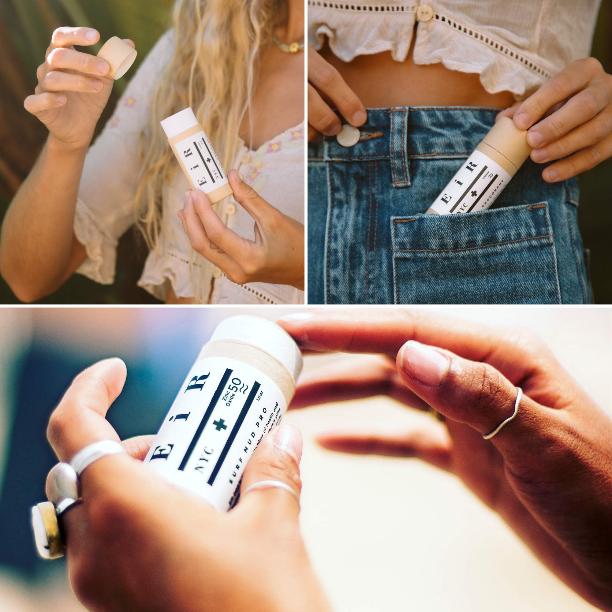 Eir Nyc Surf Mud Pro Spf 50 | Natural Organic Sunscreen For Face | Non-Nano Zinc Oxide | Sun Screen Stick | Water-Resistant Reef