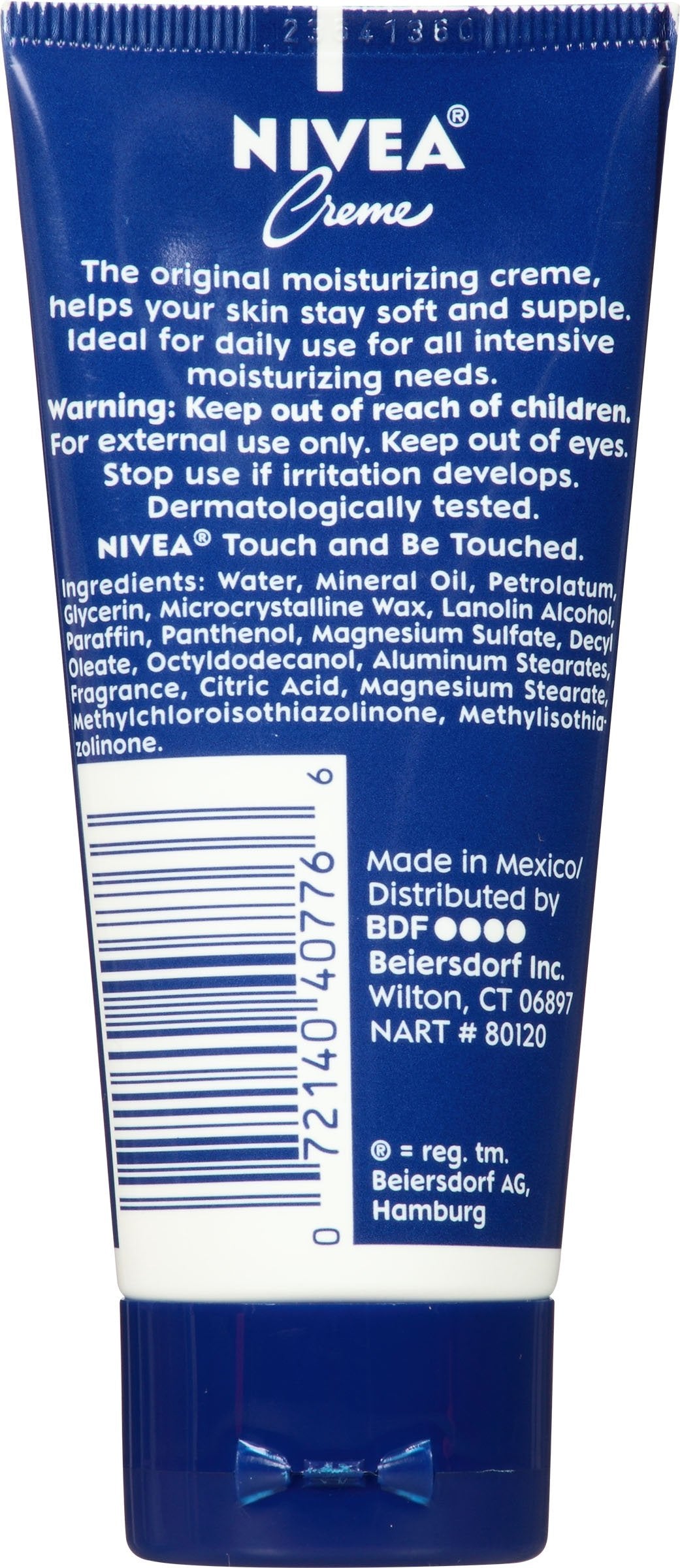 NIVEA Creme Body, Face and Hand Moisturizing Cream, 2 Oz Tube