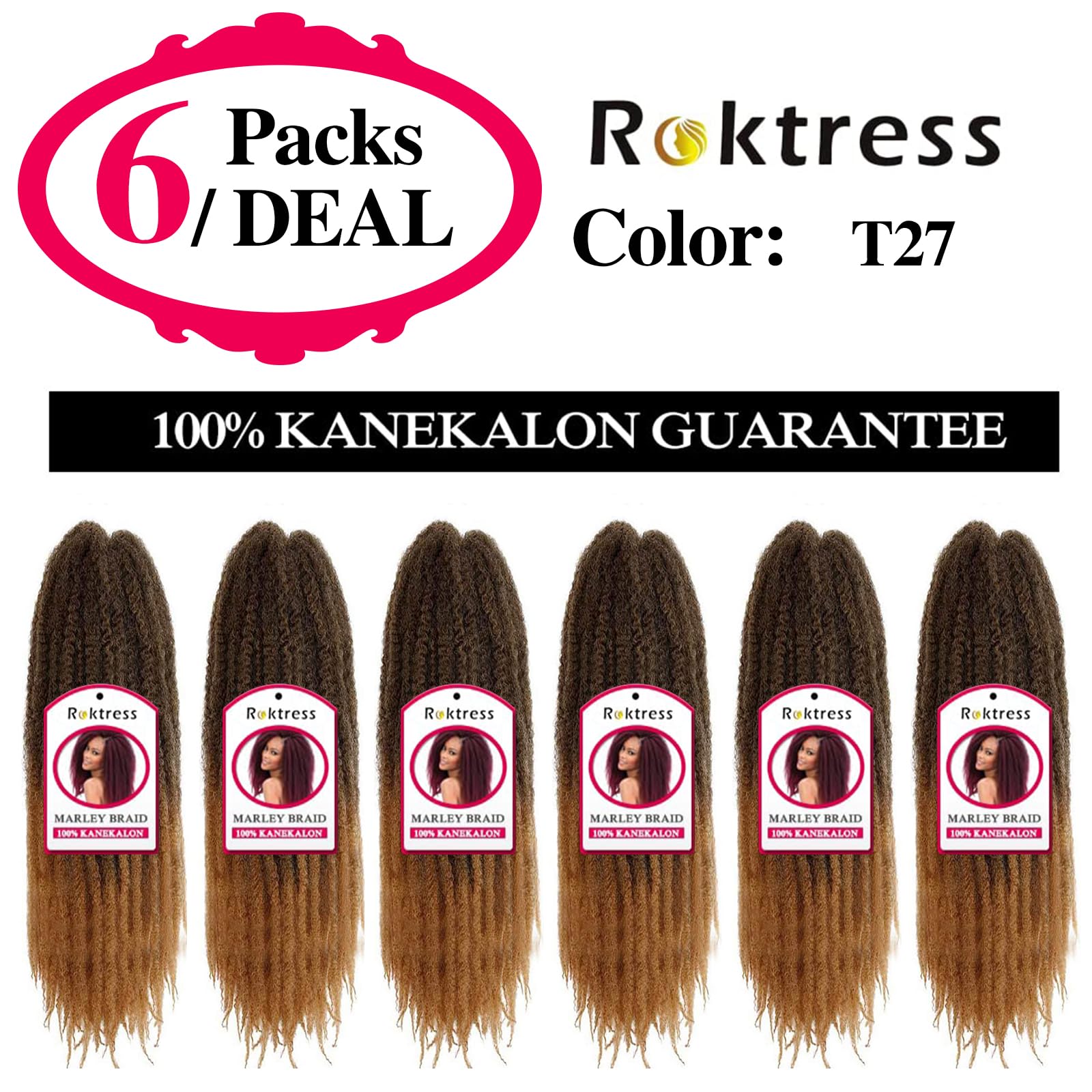 Marley Twist Braiding Hair 20 Inch 6 Packs Marley Hair Afro Marley Twist Hair Marley Hair For Faux Locs, Spring Twist Hair, Butt