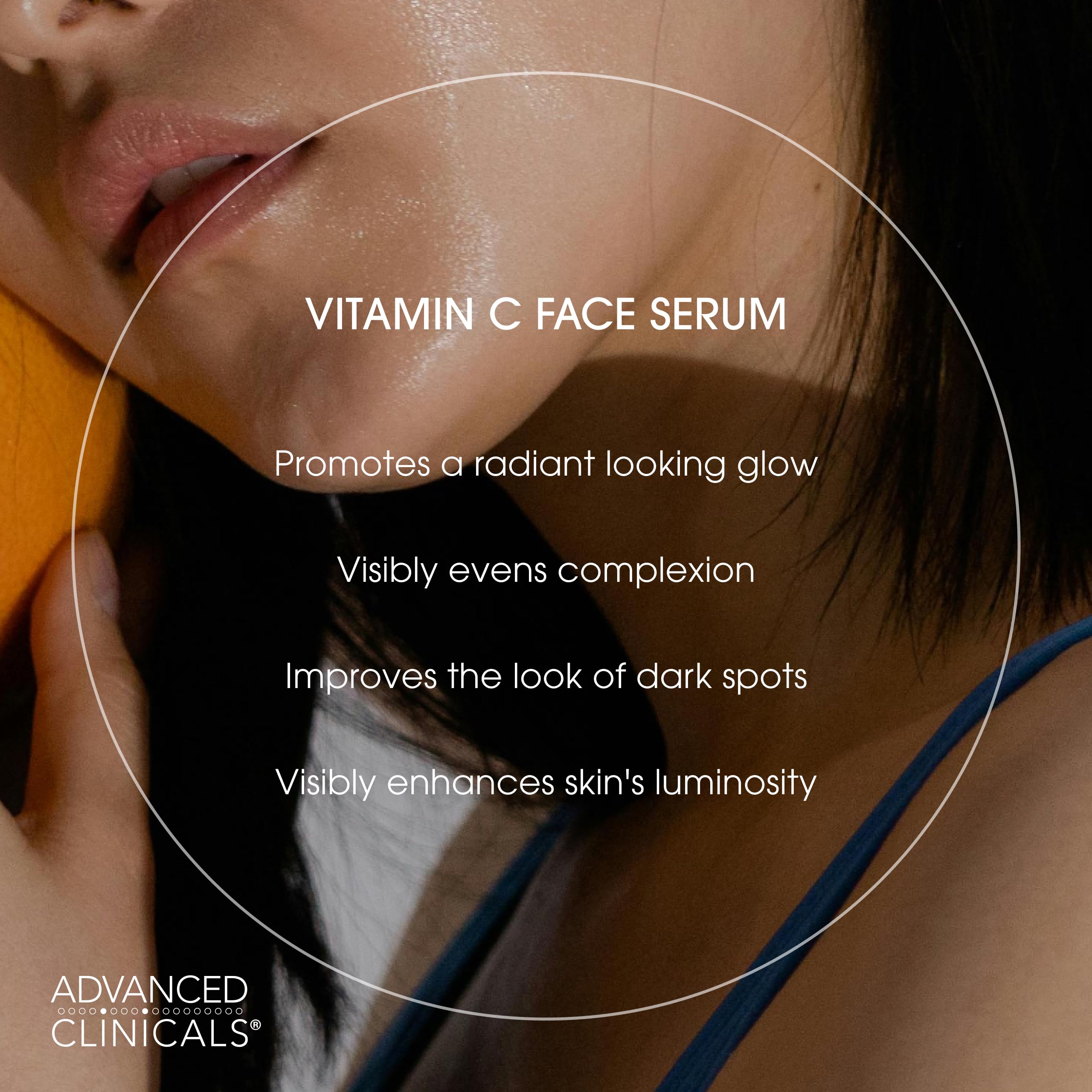 Advanced Clinicals Brightening Vitamin C Serum For Face With Glycolic Acid + Lactic Acid | Vitamin C Eye Serum Face Moisturizer