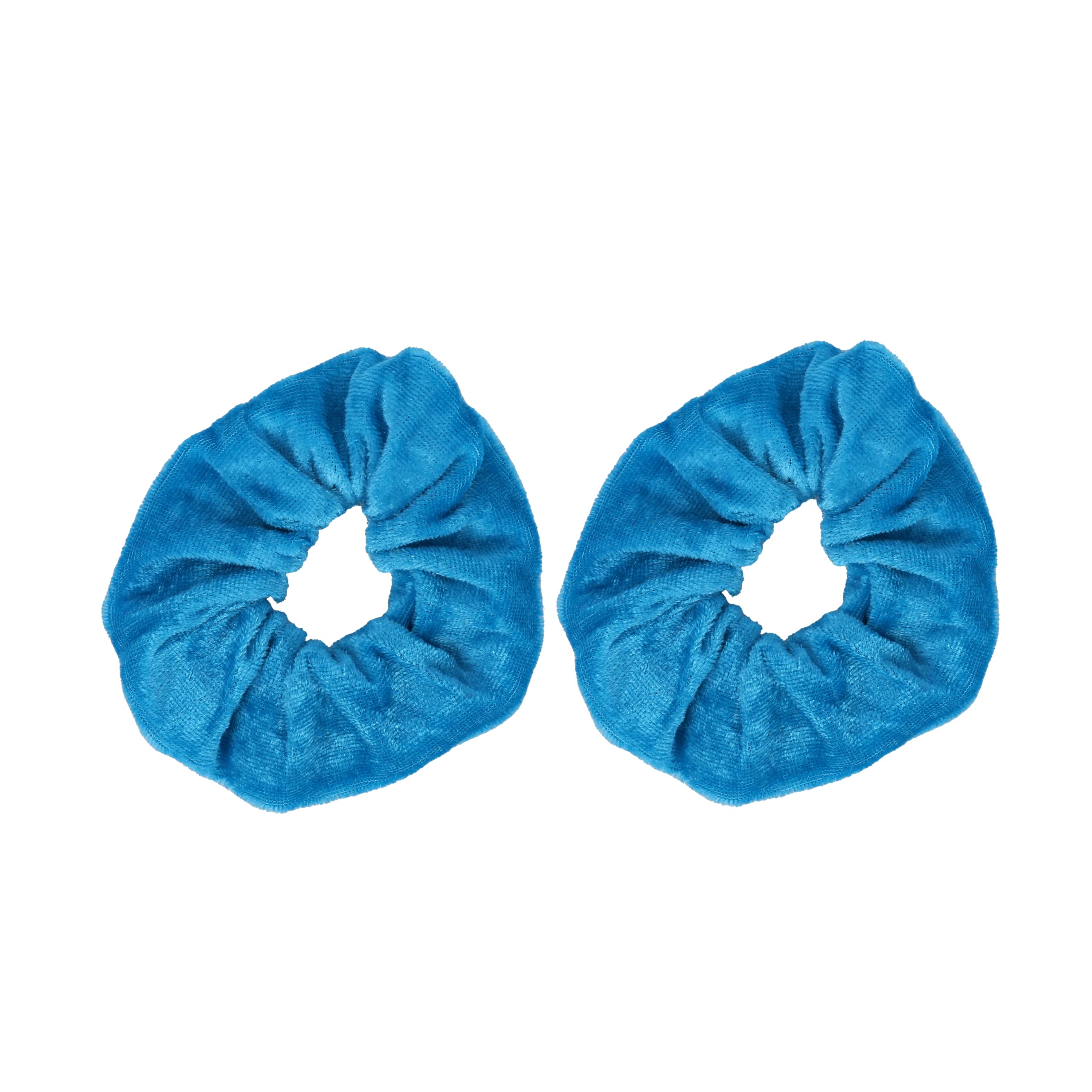 Velvet Solid Scrunchies - Set of 2 (Solid Blue)