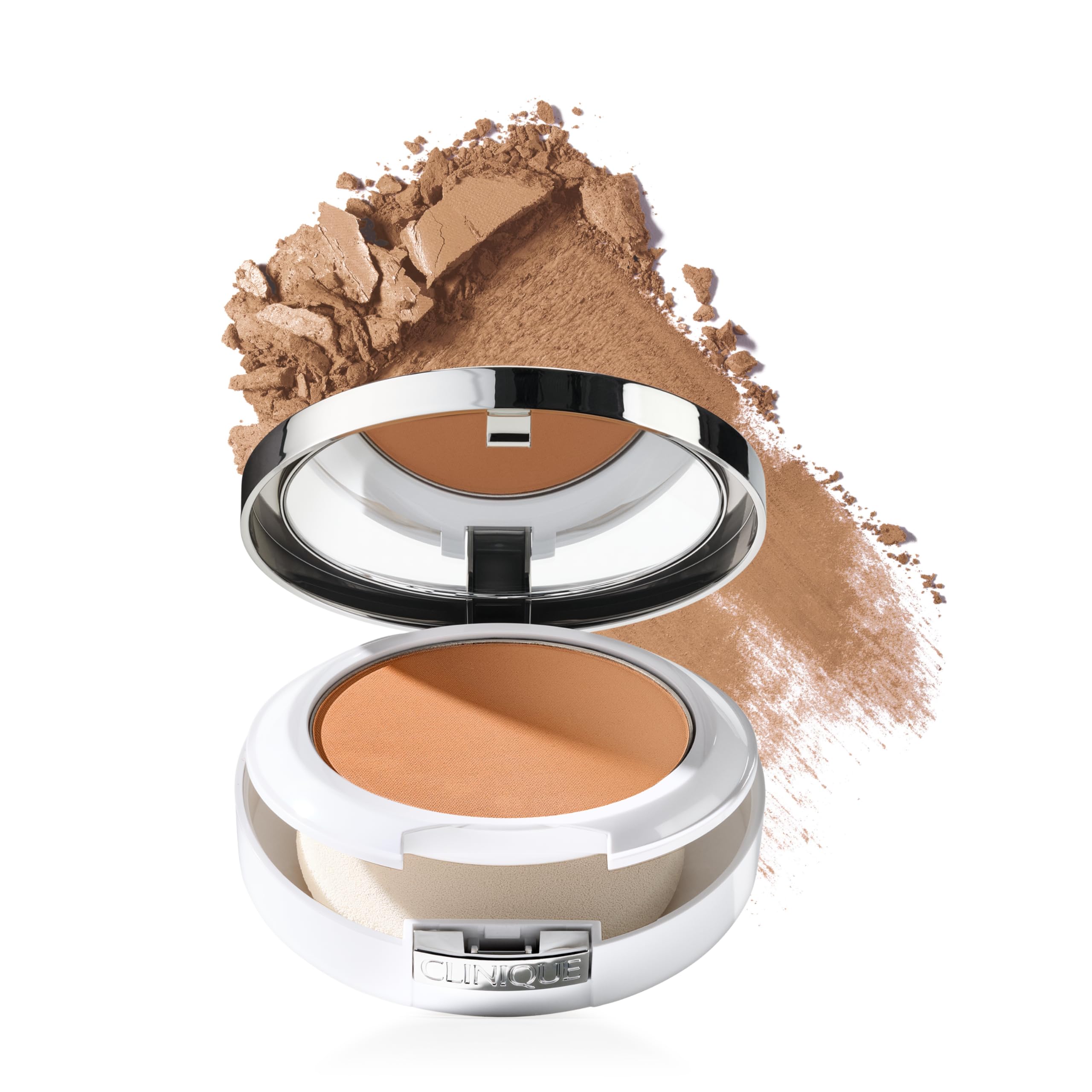 Clinique Beyond Perfecting Powder Lightweight Full Coverage Foundation + Concealer For Dry Combination to Oily Skin Types, Beige