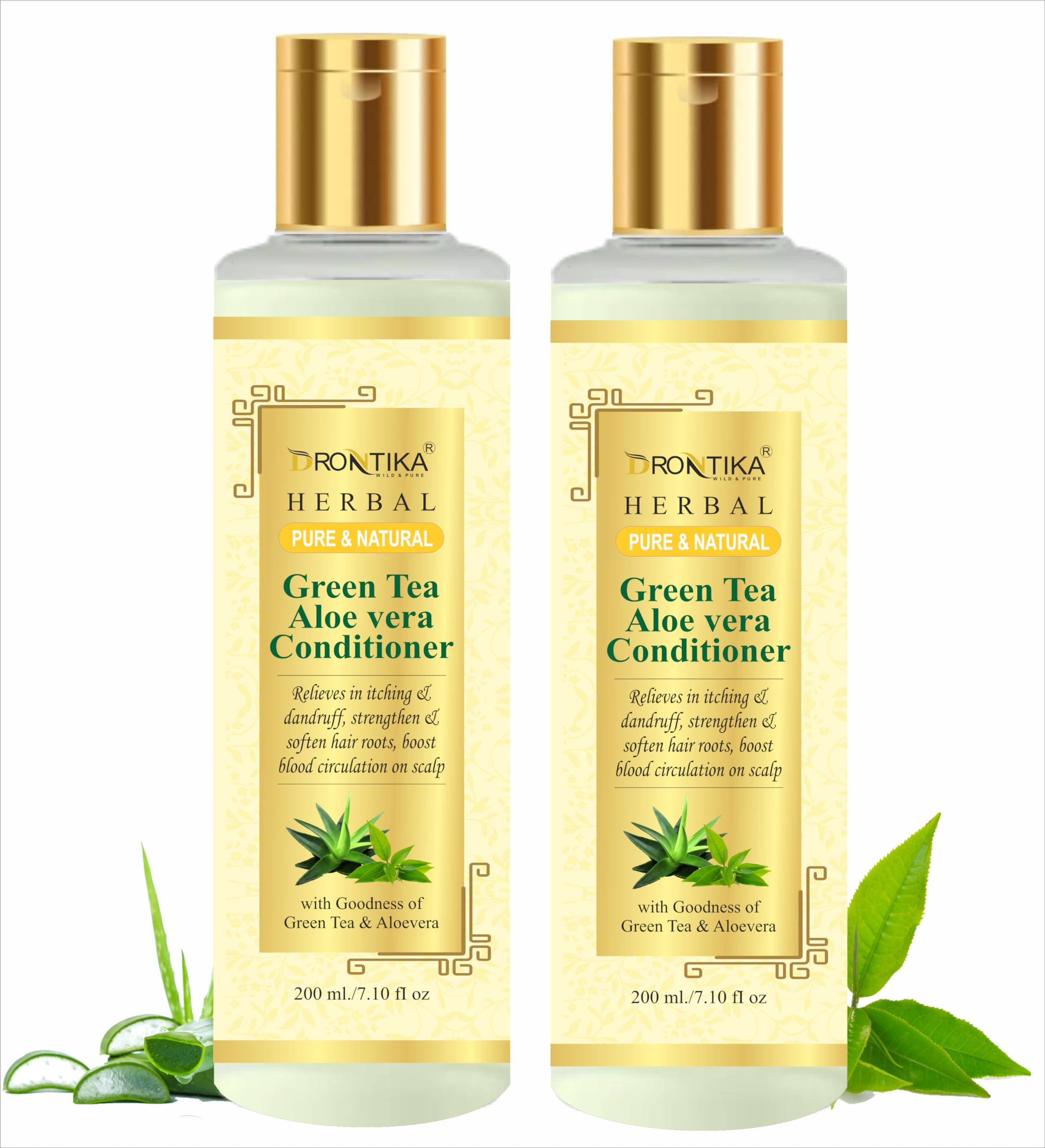 Drontika Pure And Herbal Green Tea Alovera Hair Conditioner (400 Ml)