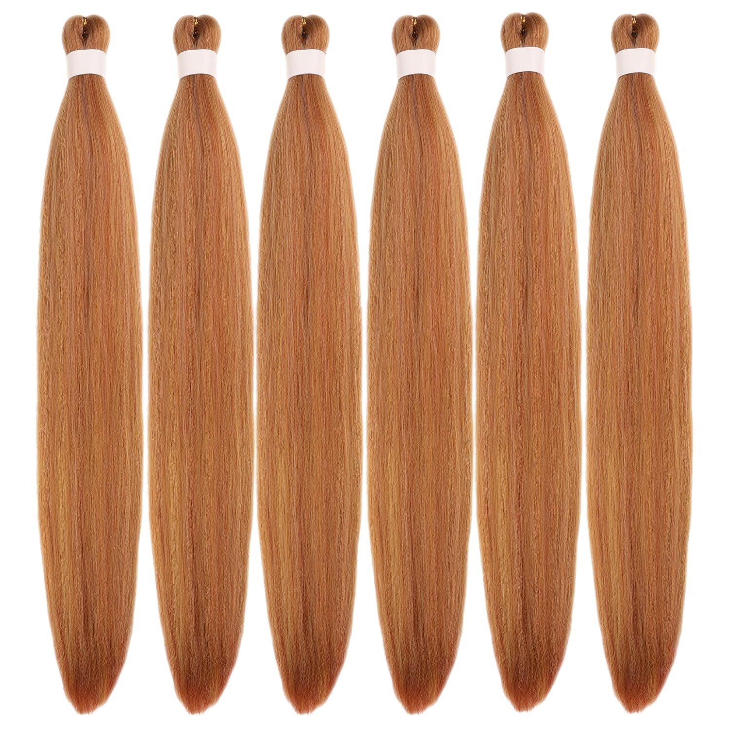 Ginger Blonde Braiding Hair Pre stretched Blonde Braiding Hair Hypoallergenic Synthetic EZ Braids 6 Packs