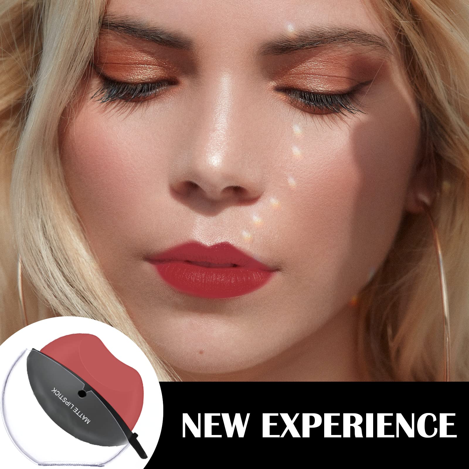 Dageda 3 Colors Matte Lipstick Set, Matte Velvet Lipstick Lip Shape Lazy Lipstick, Long Lasting High Pigmented Non-Stick Cup Lip