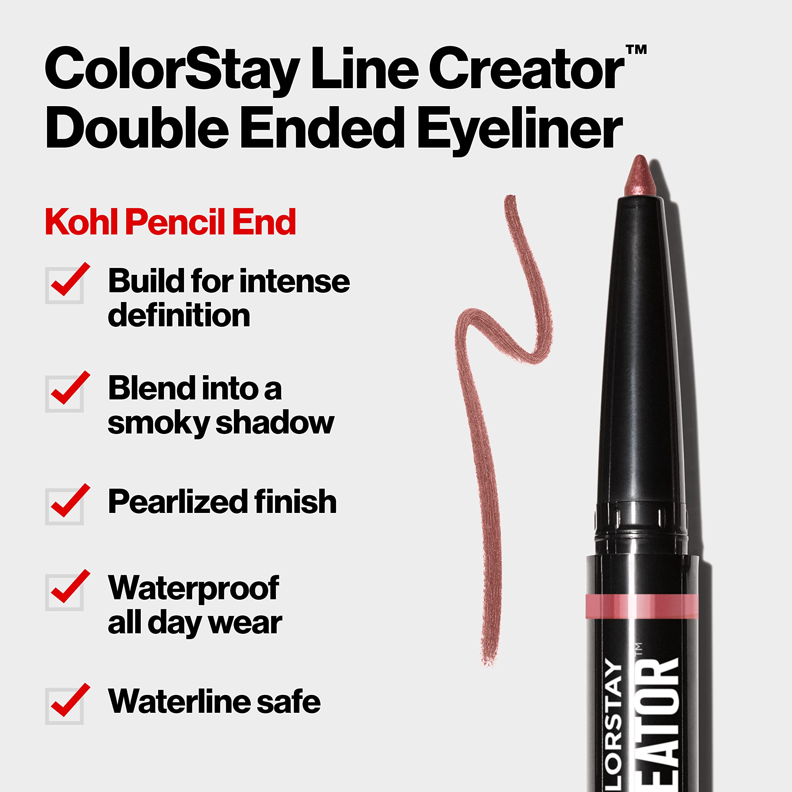 Revlon Liquid Eyeliner & Smoky Kohl Pencil, Colorstay Line Creator Eye Makeup, Waterproof & Transferproof, 153 She'S On Fire, 0.