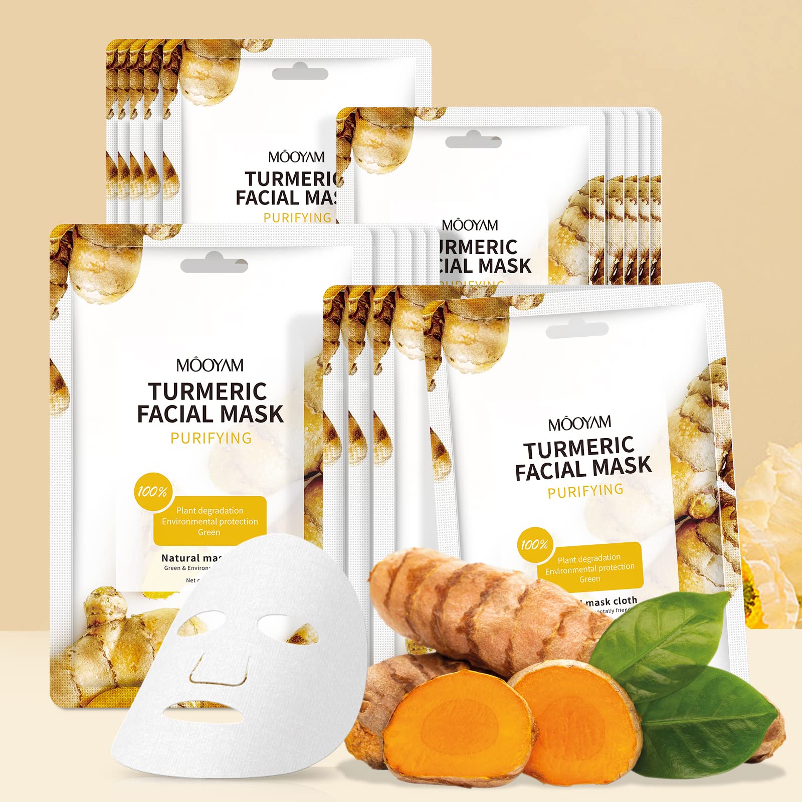 Sheet Masks Turmeric Face Sheet Mask For Acne, Anti Acne Face Sheets Mask, Face Mask Skin Care, Hydrating Face Masks Skincare, F