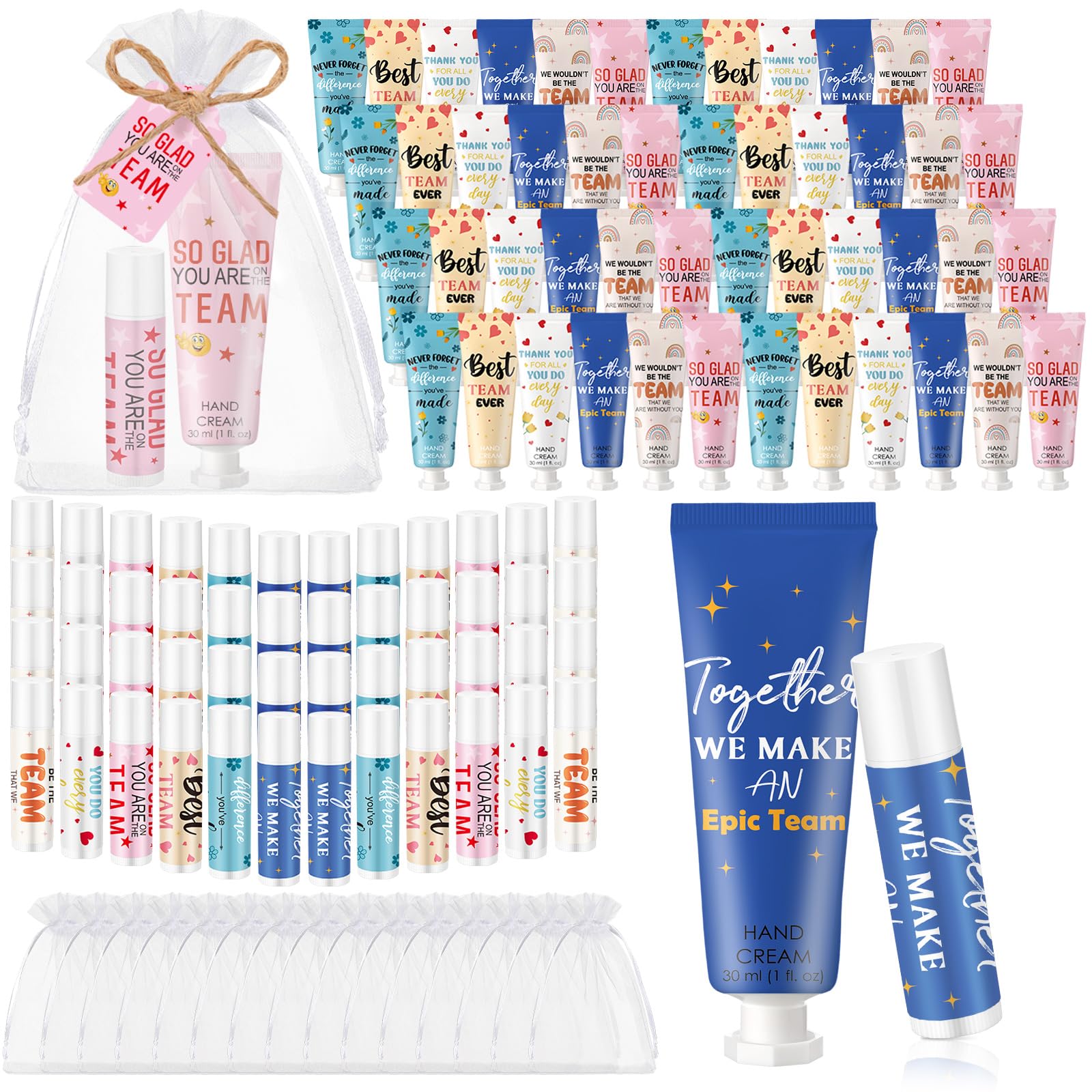 Dansib 48set/192pcs Best Team Ever Gifts Christmas Bulk Gifts for Coworkers Women Employee Appreciation Gift Christmas Party Fav
