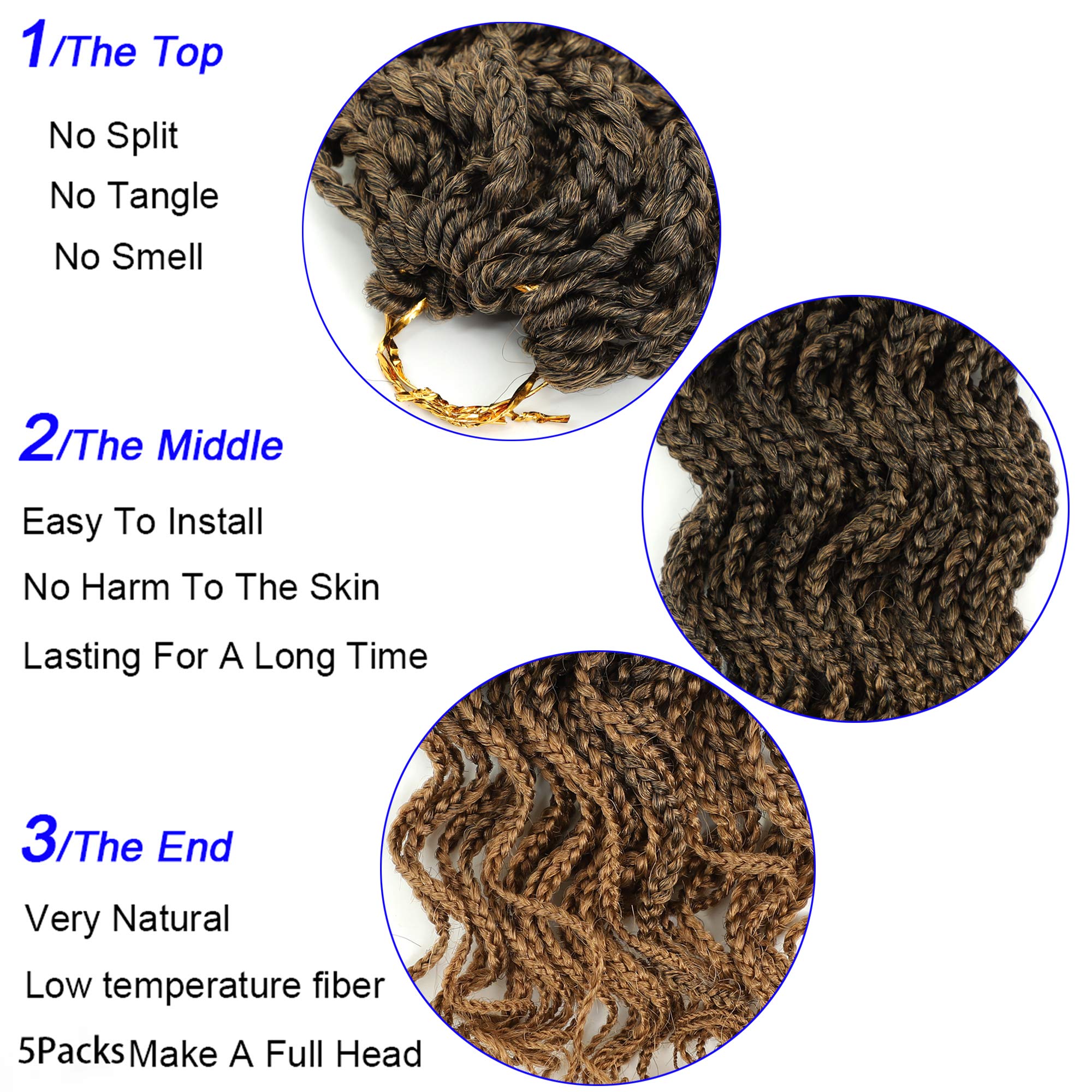 Goddess Box Braids Crochet Braids Hair With Full Curly Braids Synthetic Premium Fiber Braiding Hair 14 Inch 5Packs/Lot