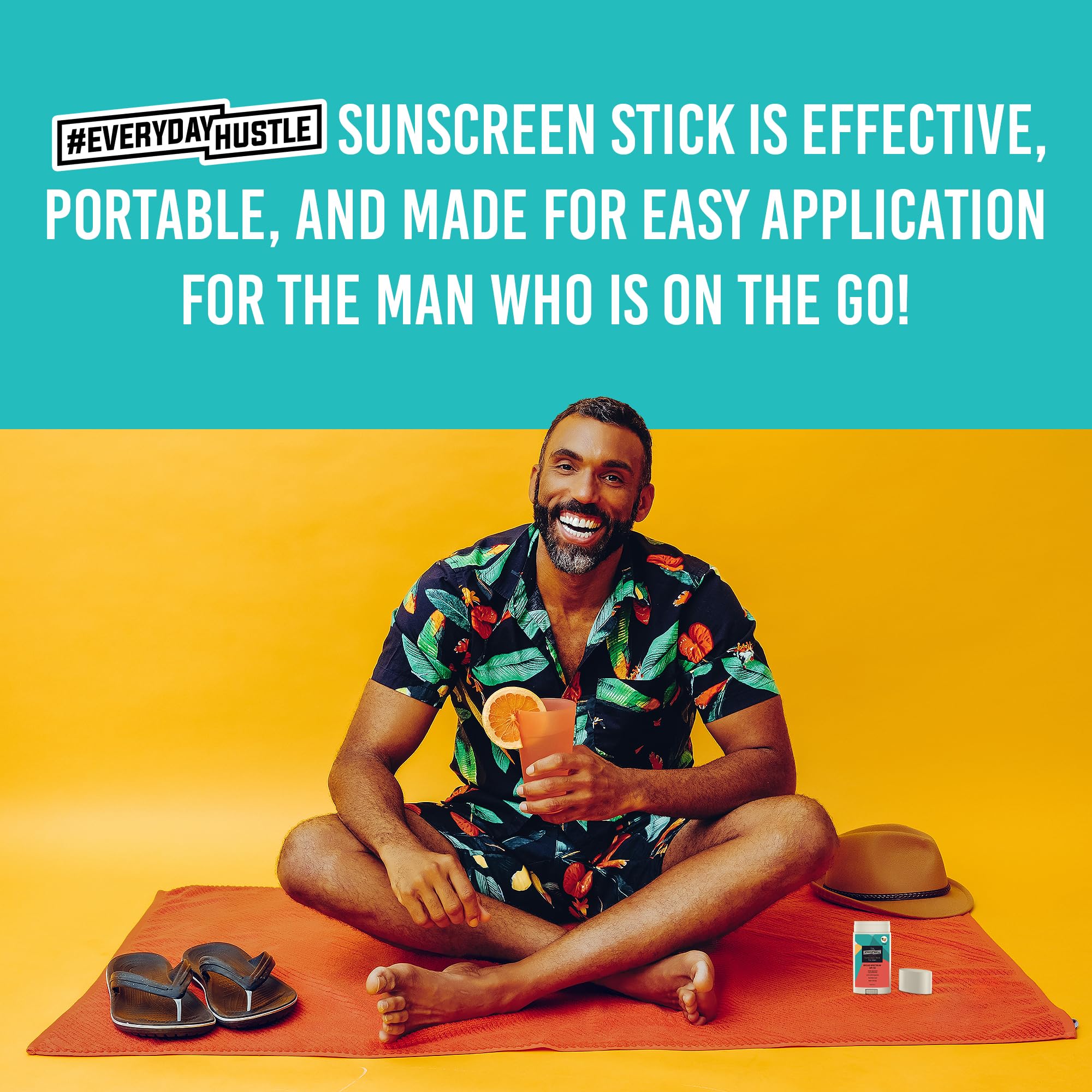 #Everydayhustle Sunscreen Stick For Men, Broad Spectrum Spf 50 Protection For Face And Body, No-Mess Application, 75G