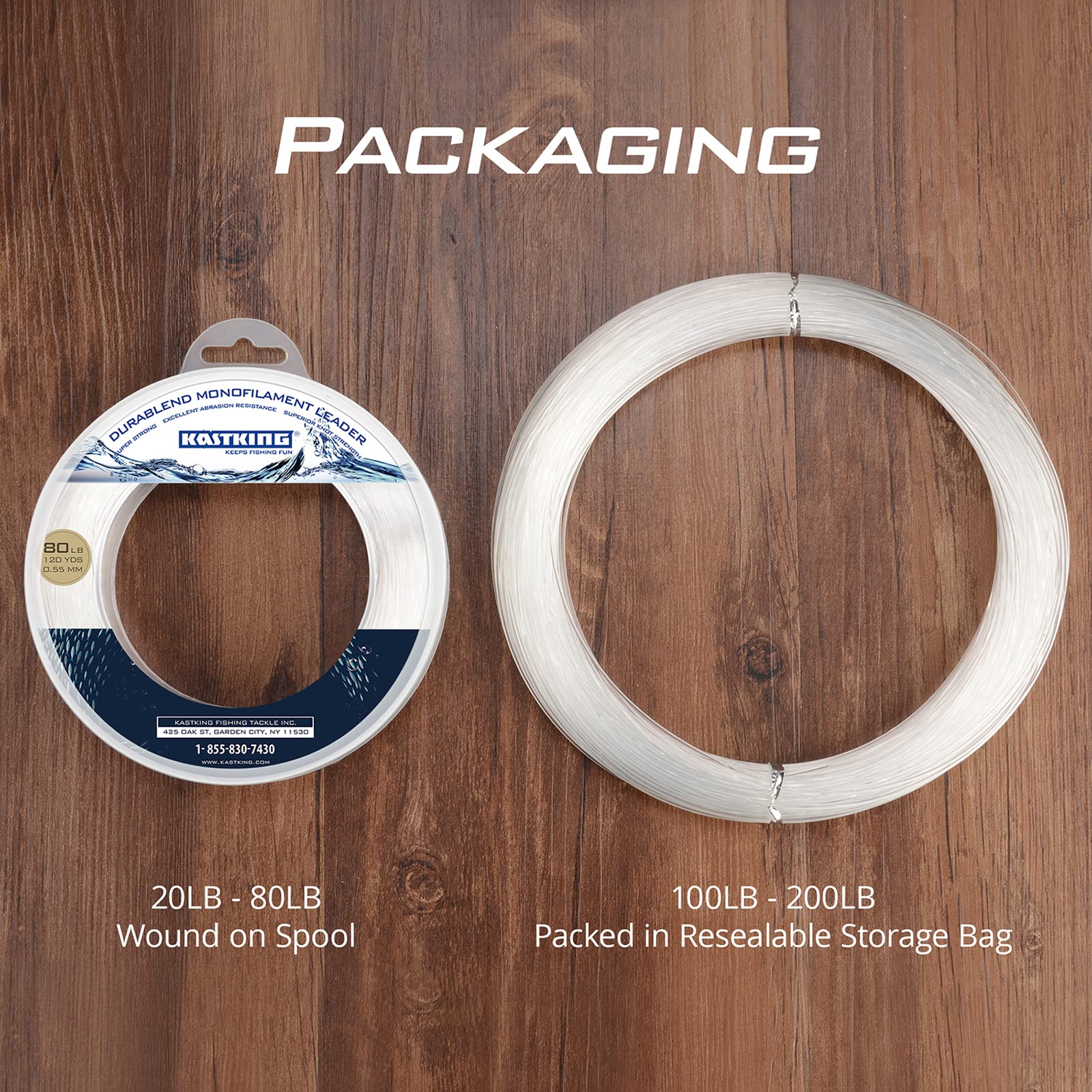 Kastking Durablend Monofilament Leader Line - Premium Saltwater Mono Leader Materials - Big Game Spool Size 120Yds110M
