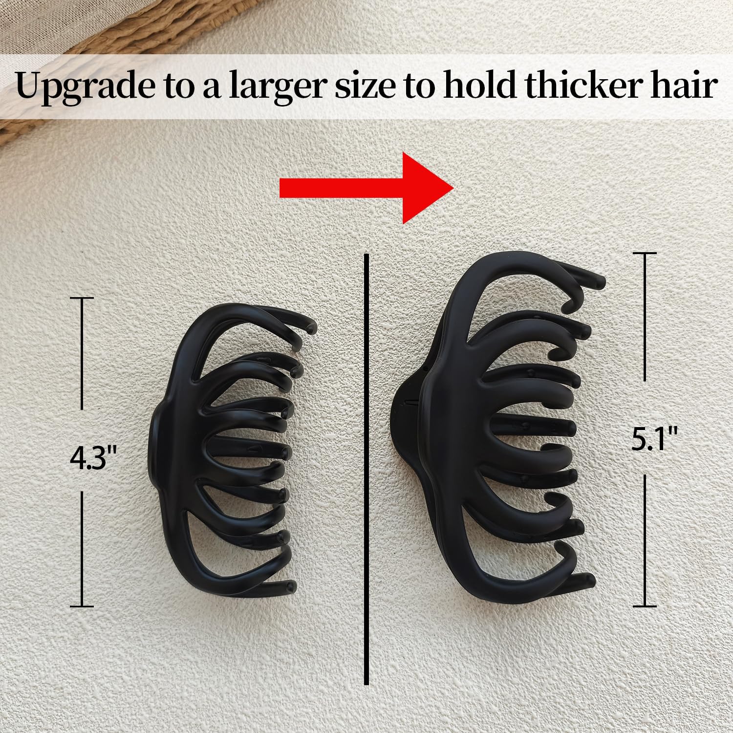 Nalodu 5 Inch Extra Large Claw Clips, 13 Cm No Slip Leopard Unbreakable Xl Big Hair Clips For Thick Long Curly Hair, 2 Pack