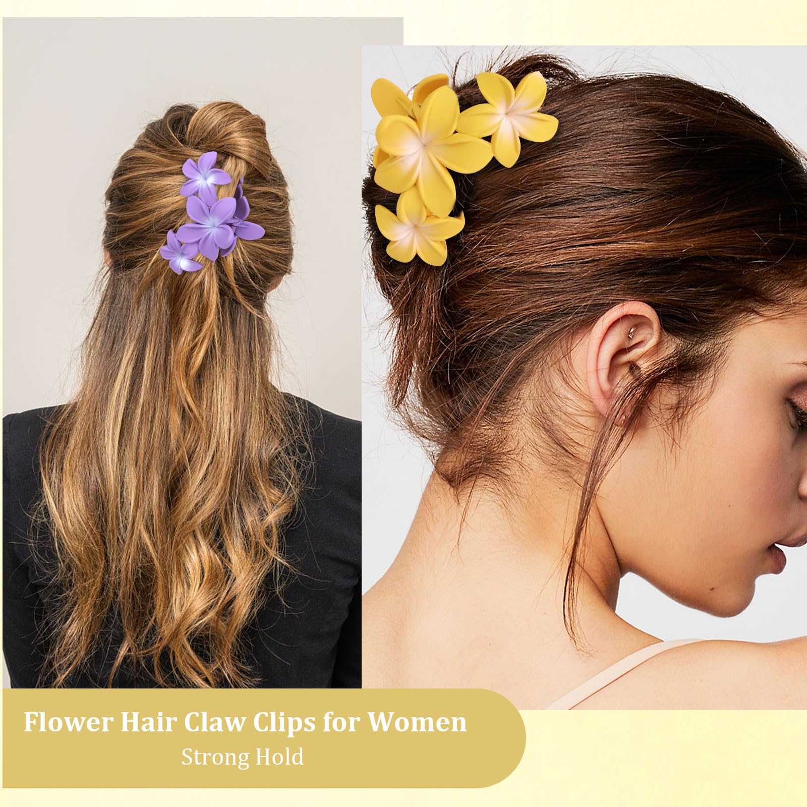 Ondder 4 Pcs Matte Large Claw Clips For Women & Girls - Non-Slip Strong Hold For Thick Hair, 4.5 Inch Big Jaw Clips