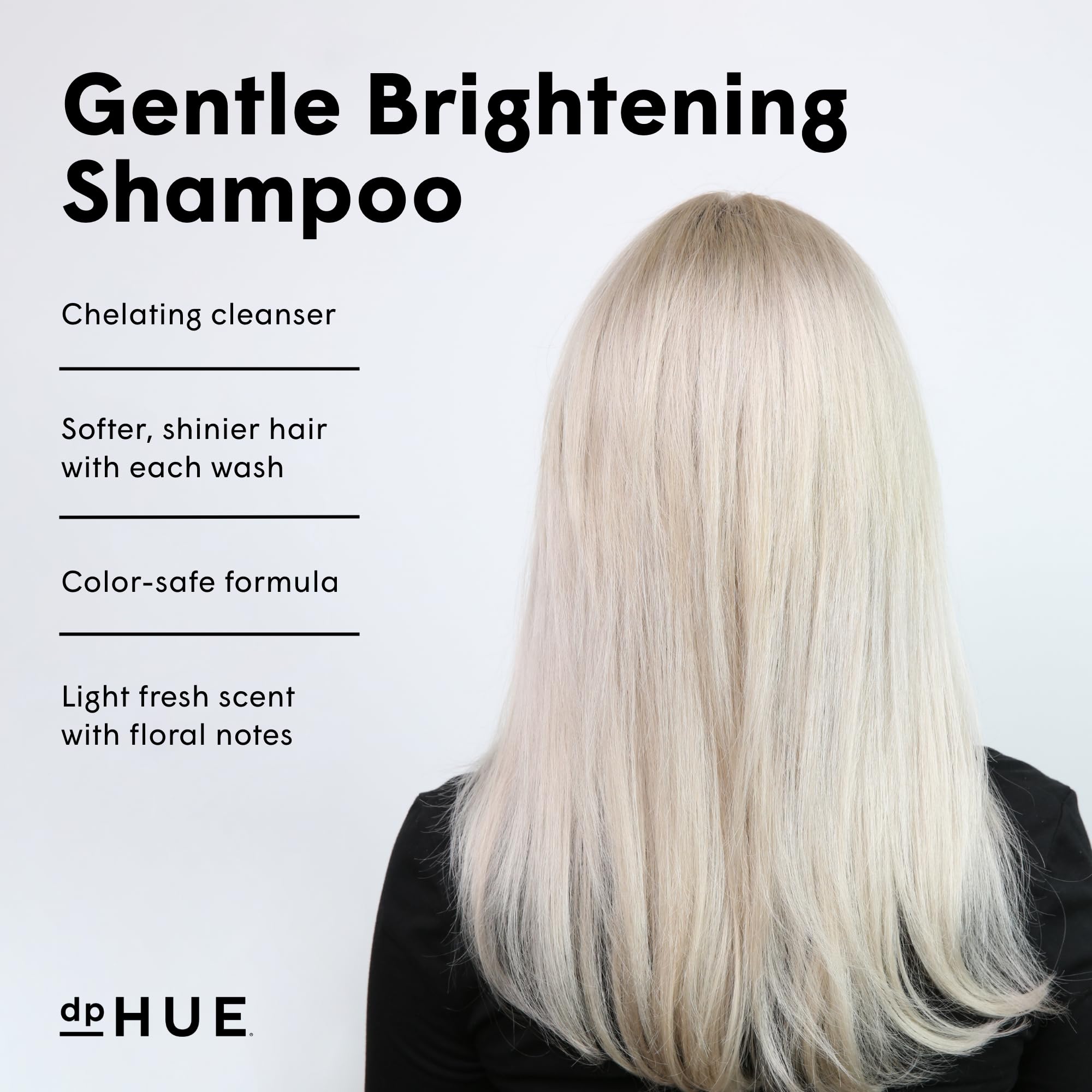 dpHUE Gentle Brightening Shampoo - 8.5 oz - Cleanses While Boosting Brightness & Shine - Fresh, Floral Scent - Color Safe, Vegan
