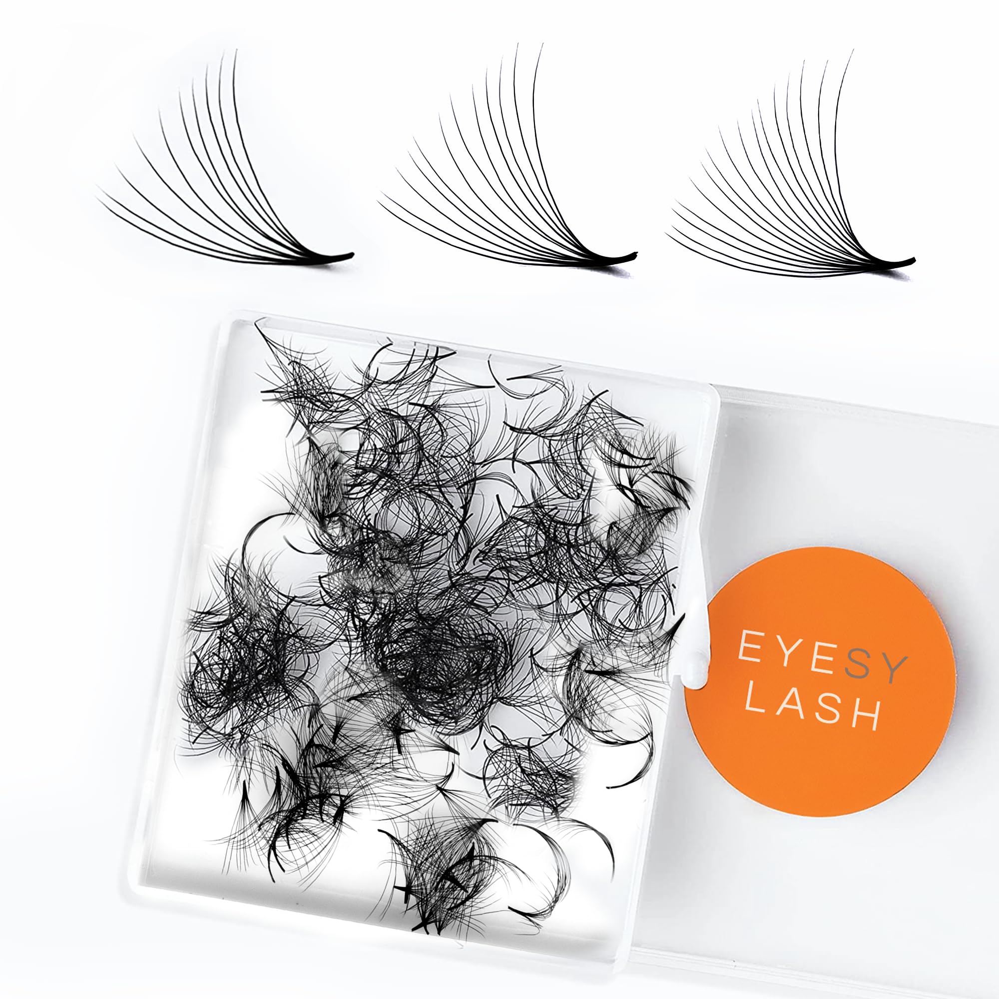 Eyesy Lash 500 Promade Fans - 10D 0.03 Size 16mm Curl D - Mega Volume Premade Lash Fans for Eyelash Extensions Middle Stem Handm