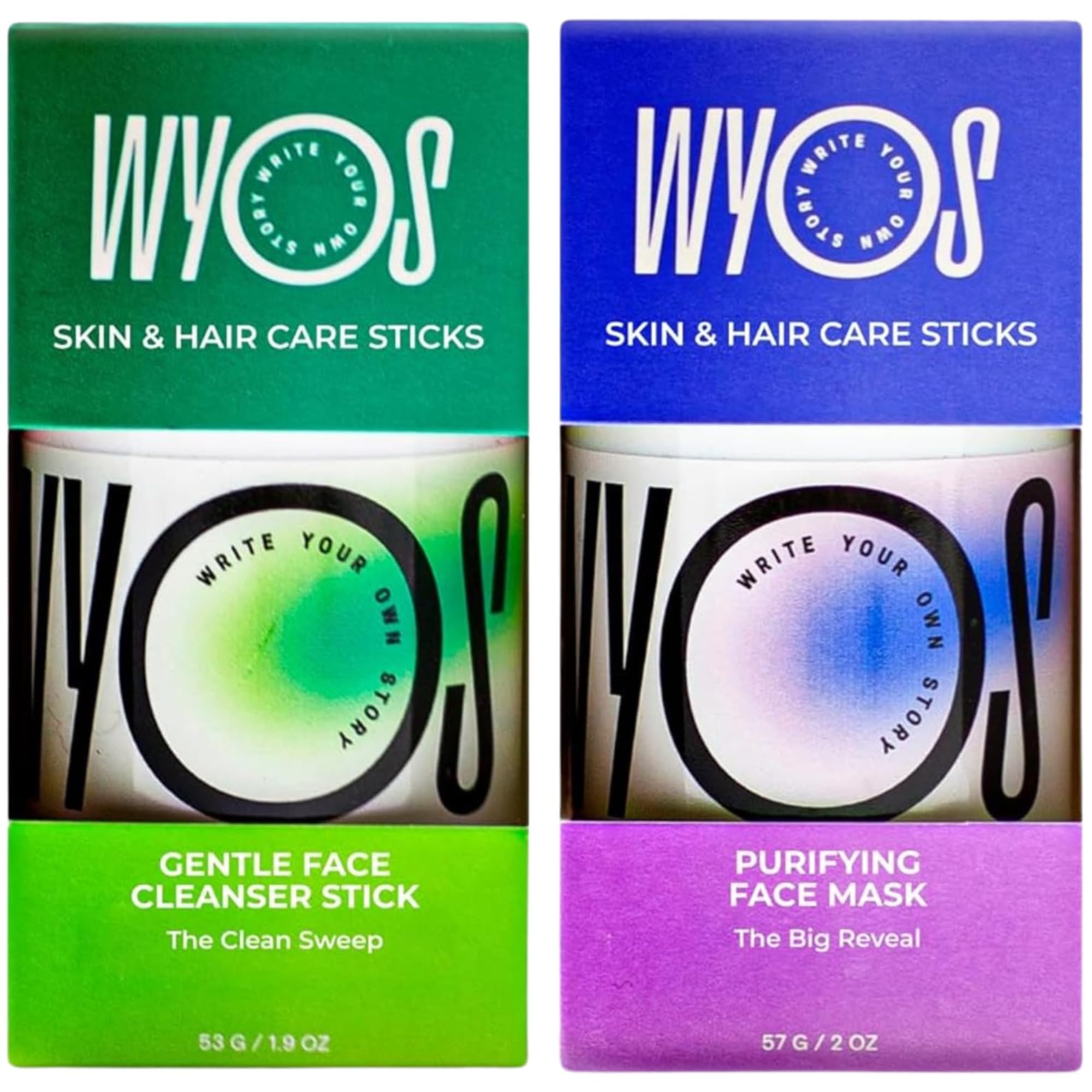 WYOS Face Cleanser & Clay Face Mask Stocking Stuffer Bundle | Travel Size, Leak Free, Vegan, Cruelty Free, Portable, Sulfate Fre