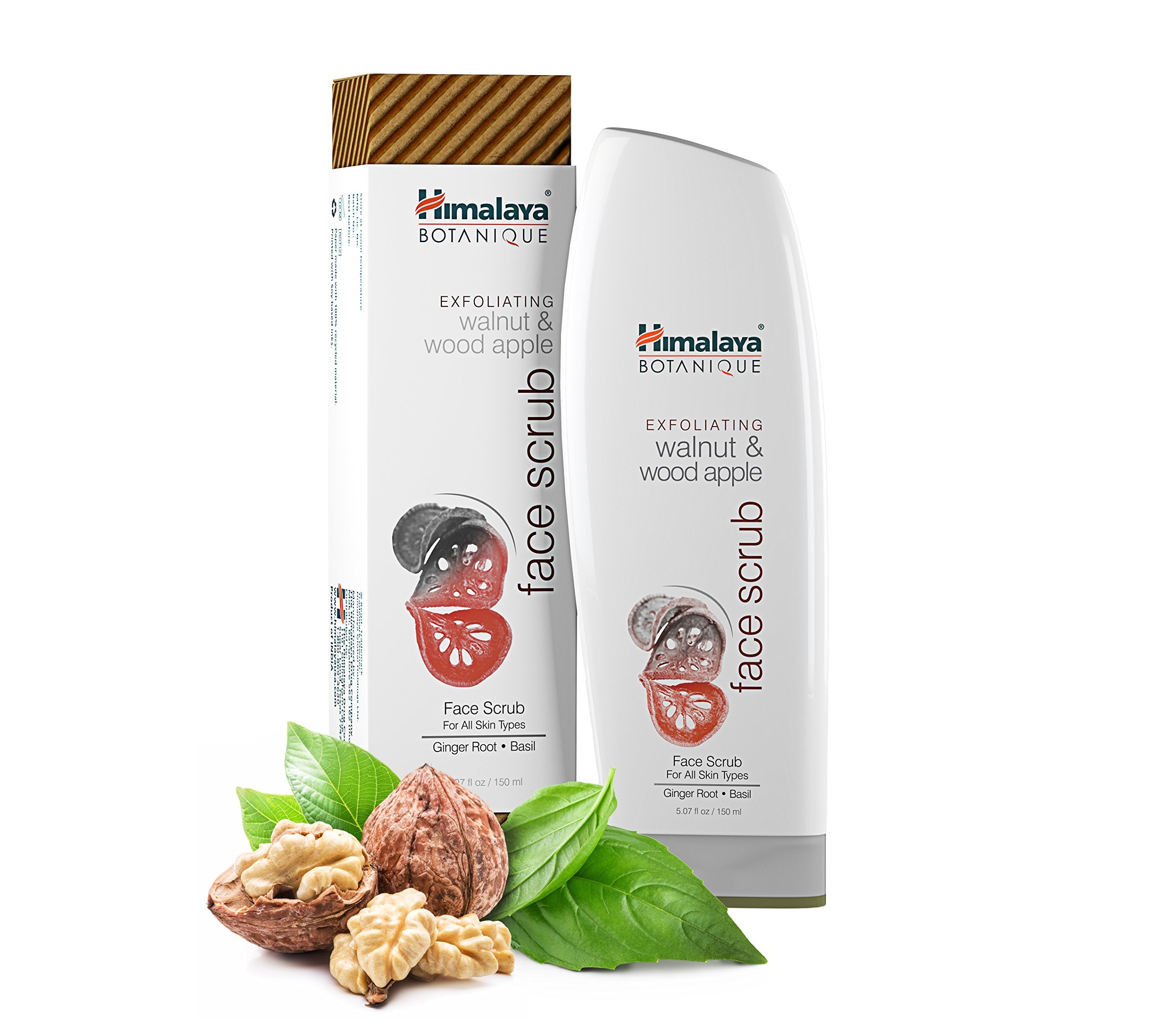 Himalaya Botanique Exfoliating Walnut & Wood Apple Face Scrub for All Skin Types, Free from Parabens, SLS and Phthalates, Facial