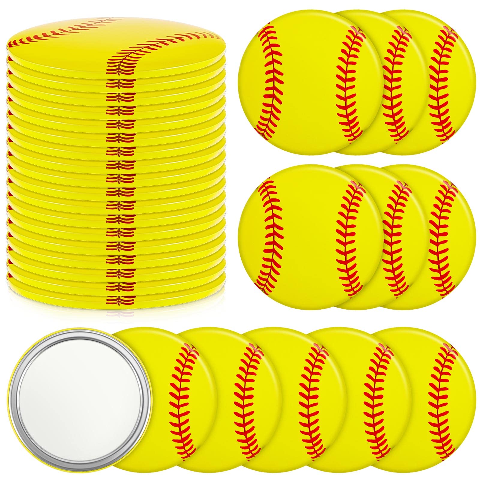 Taiyin 18 Pcs Softball Gifts For Girls Team Softball Compact Mirror Accessories Softball Party Supplies Softball Makeup Mini Mir