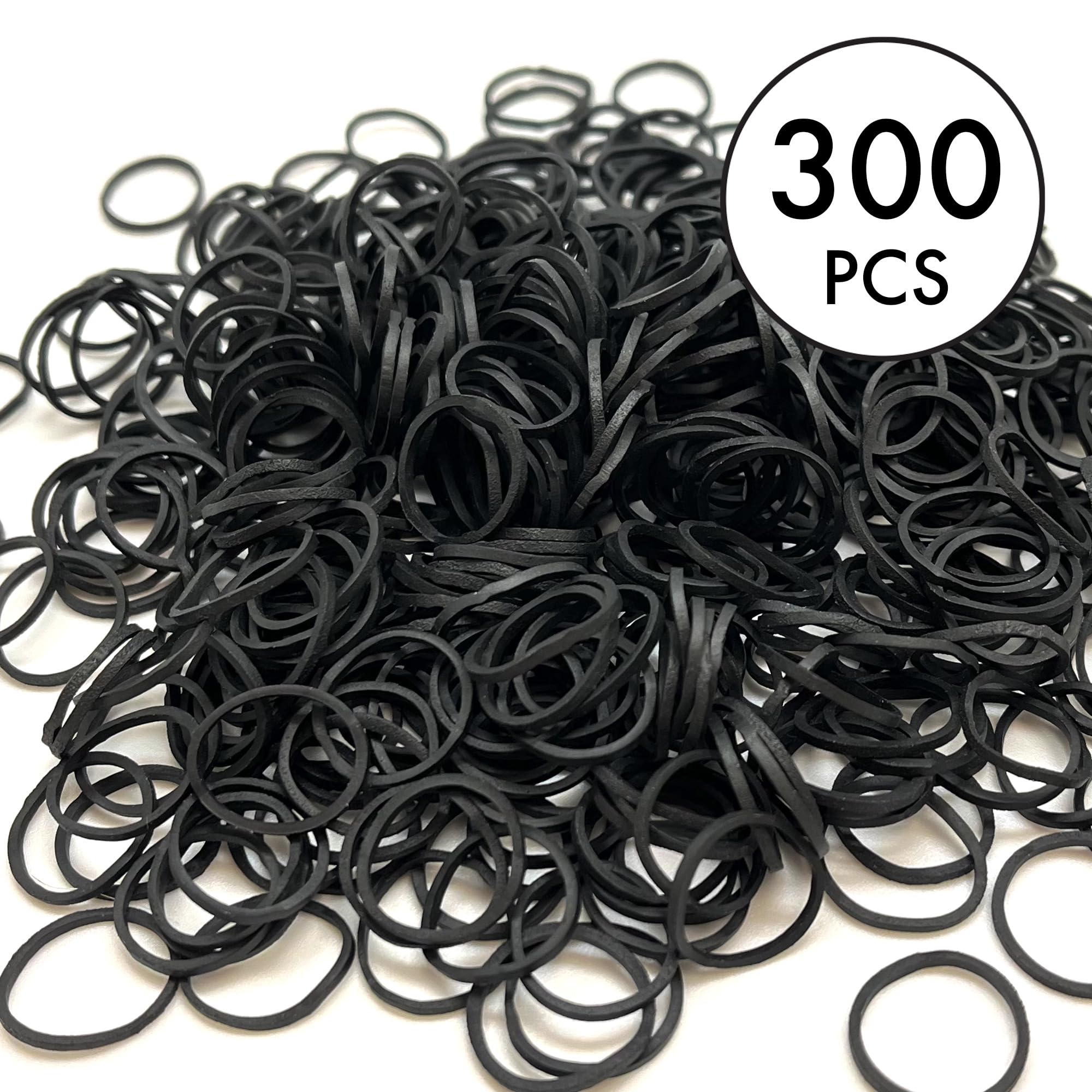 Donna 300Ct Black Rubberbands For Braids, Twist, Locs Or Ponytails 1Pack Of 300 Rubberbands Black