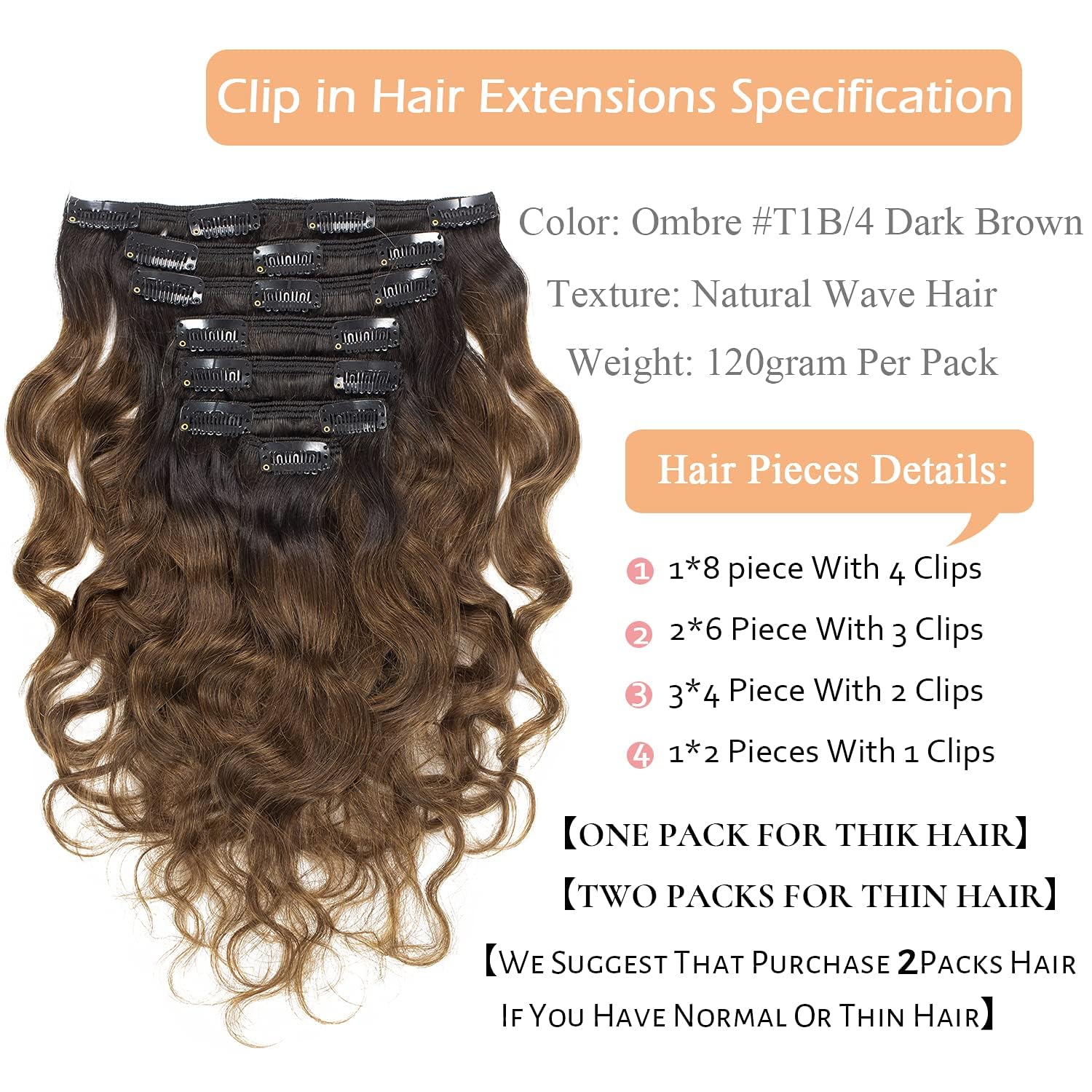 Lacerhair 14Inch 8A Grade Remy Human Hair For Black Women 7Pcs 120Gram Double Weft Wavy Clips In Hair Natural Wave Curly In Hair