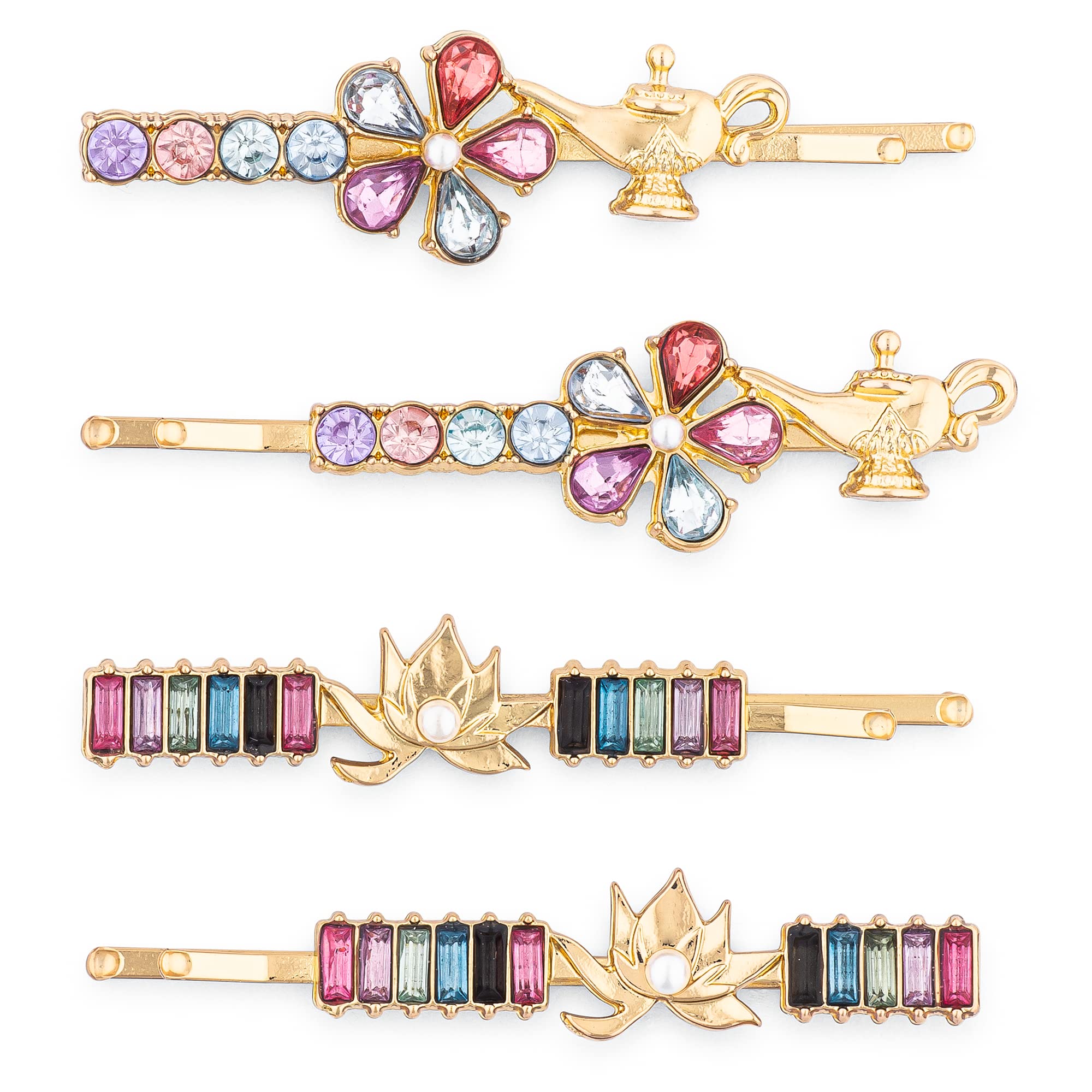 GOODY Bobby Pins - 4 Count, Disney Princess, Jasmine - Slideproof Rhinestone Bobbies - Hair Accessories for Men, Women, Boys & G