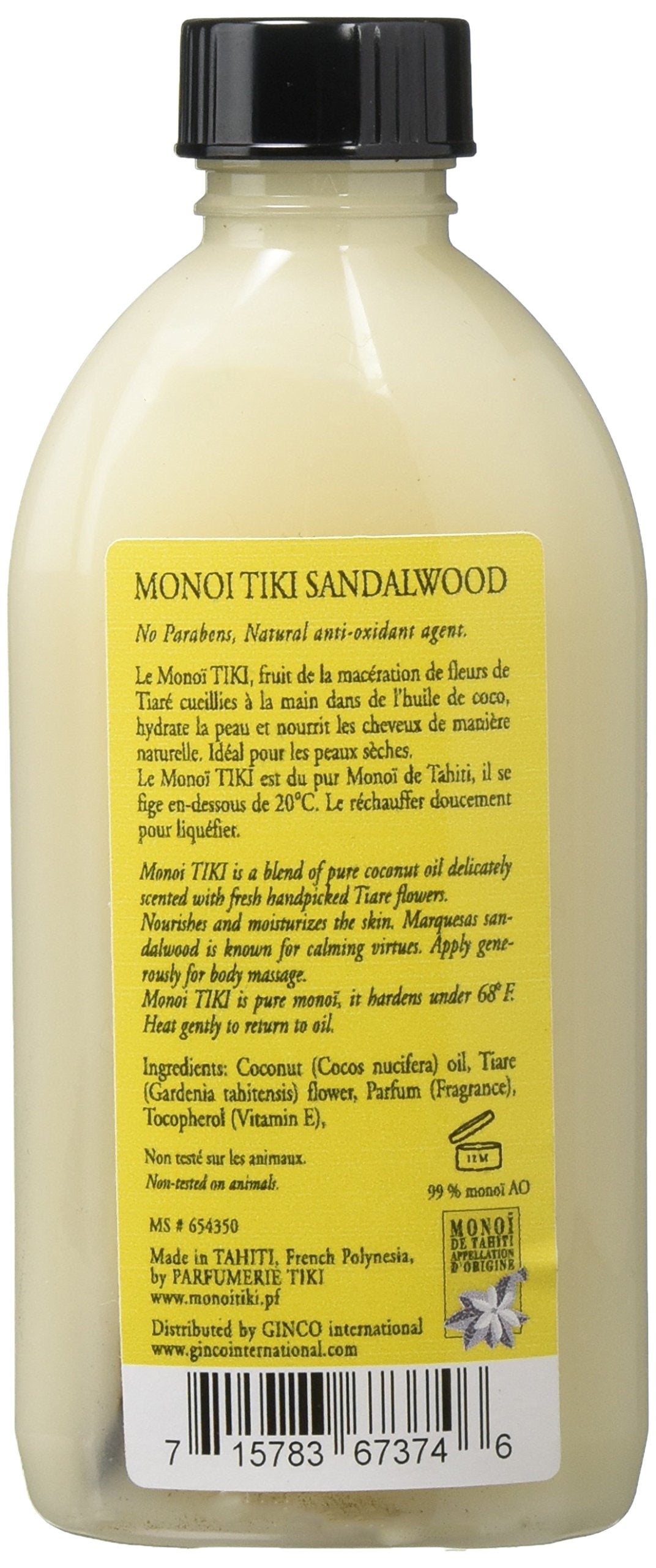 Monoi Tiare Tahiti Santal Sandalwood Coconut Oil - 4 Fl Oz