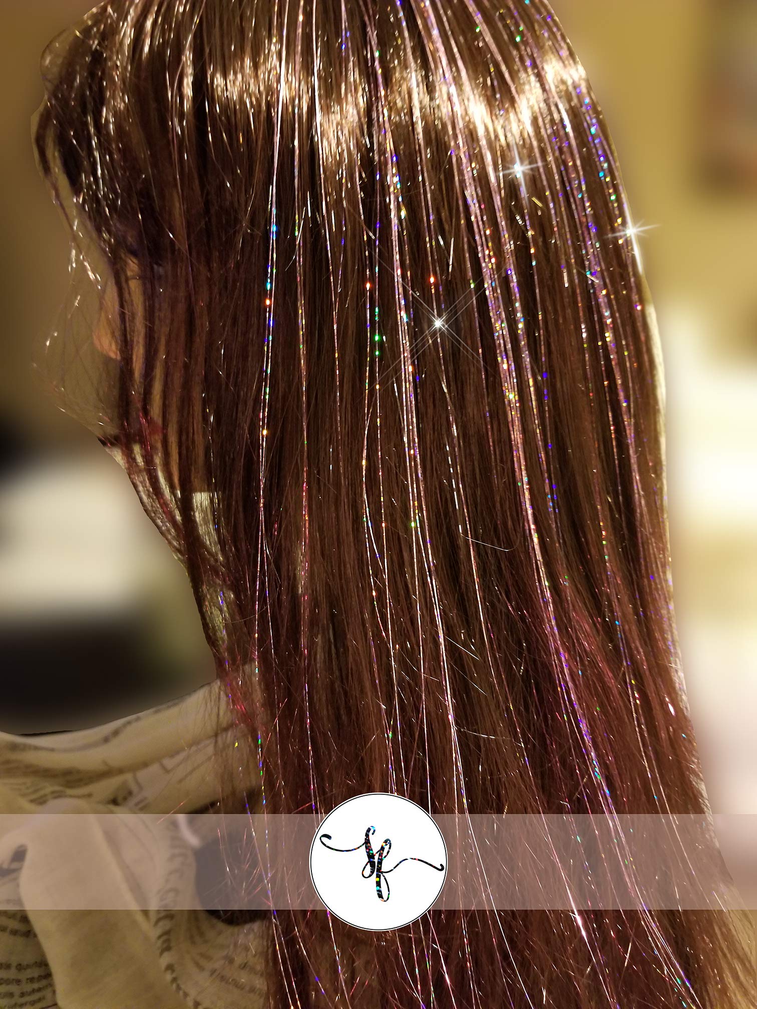 40'' Hair Tinsel 100 Strands (Sparkle Mauve Mist)