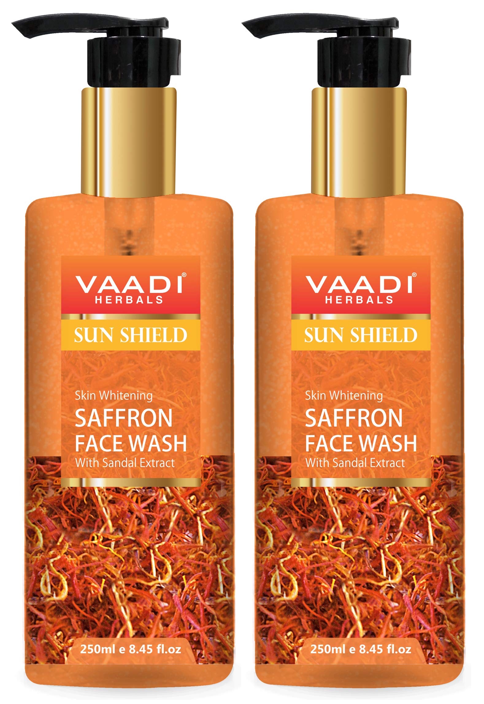Vaadi Herbals Pvt Ltd Skin Whitening Saffron Face Wash With Sandal Extract, 250 Ml (Pack Of 2)