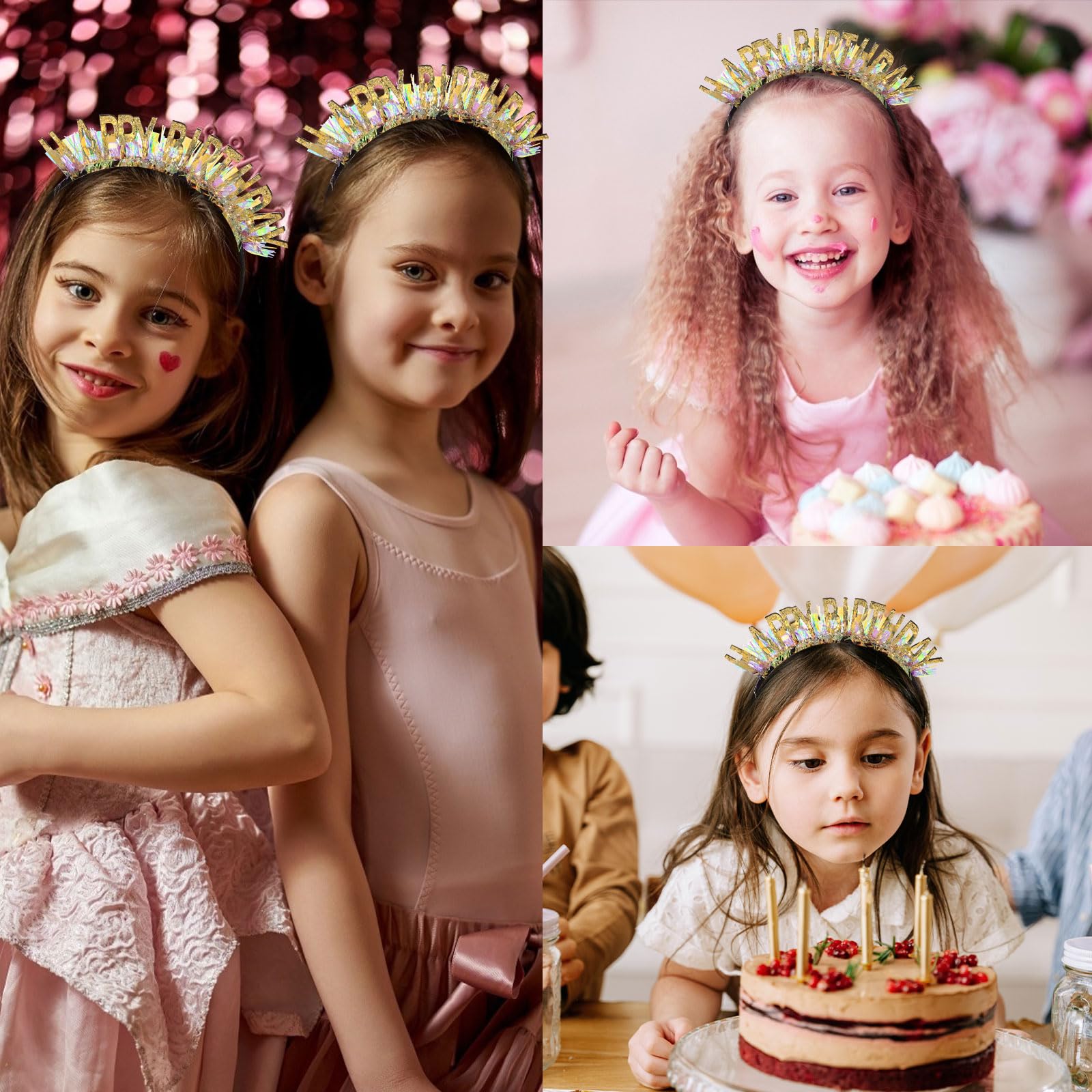 Cieher Happy Birthday Headband For Women Girls Birthday Gifts Birthday Decorations Gold