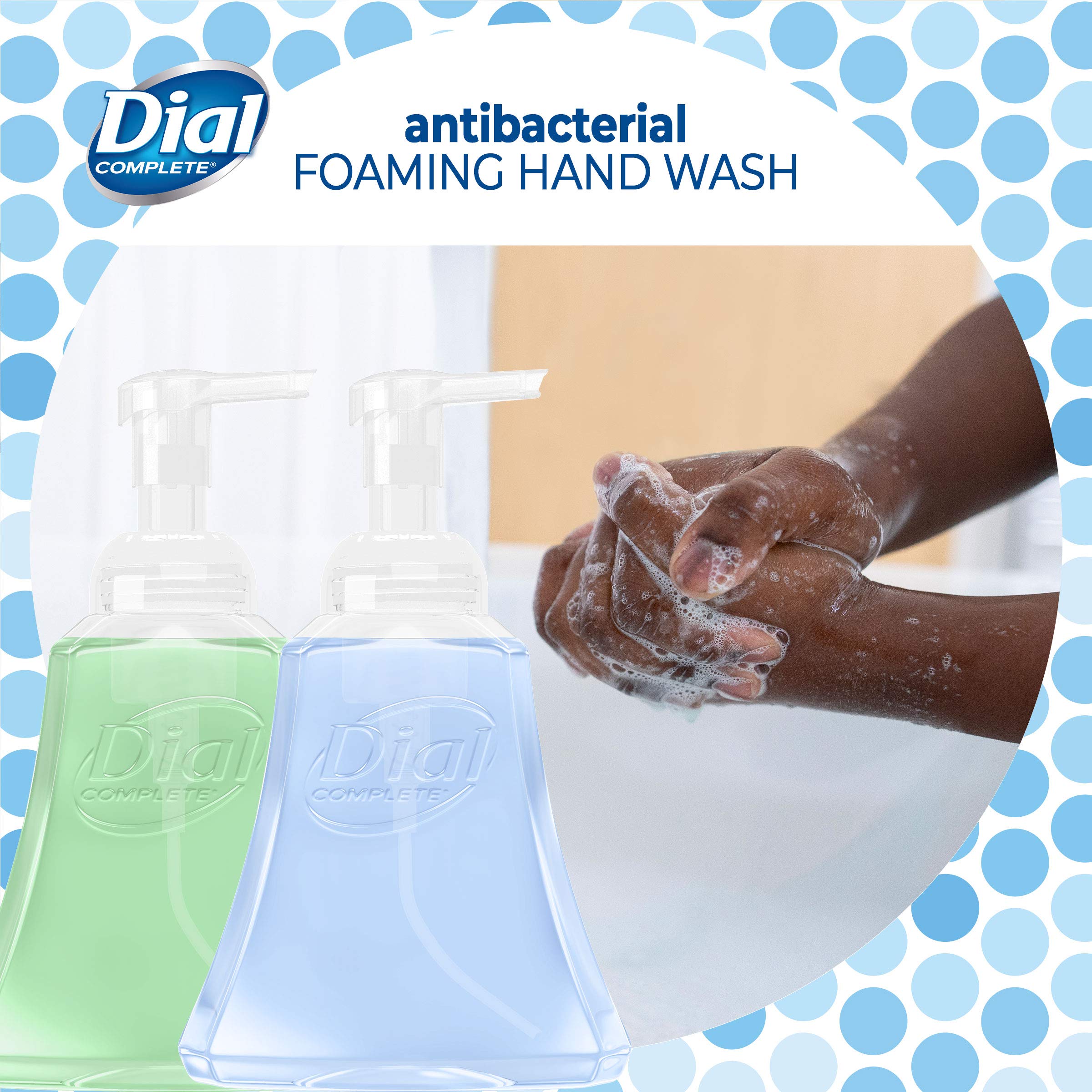 Dial Complete Anti-bacterial Foaming Hand Wash, 60 oz of Foaming Hand Soap. 2-scent Variety Pack Spring Water/Pear, 15 Fluid Oun