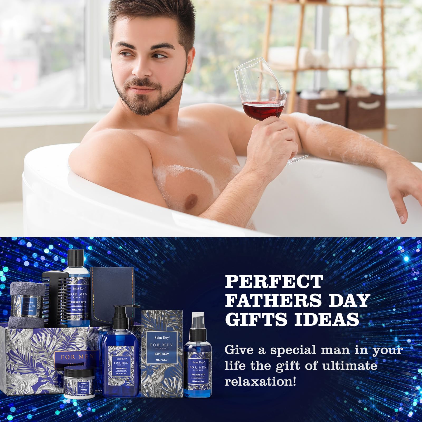 Birthday Gifts Spa Kit For Men Classic Perfume Scented Bath Gift Set And Shower Gift Basket For Men Personal Self Care Shaving K