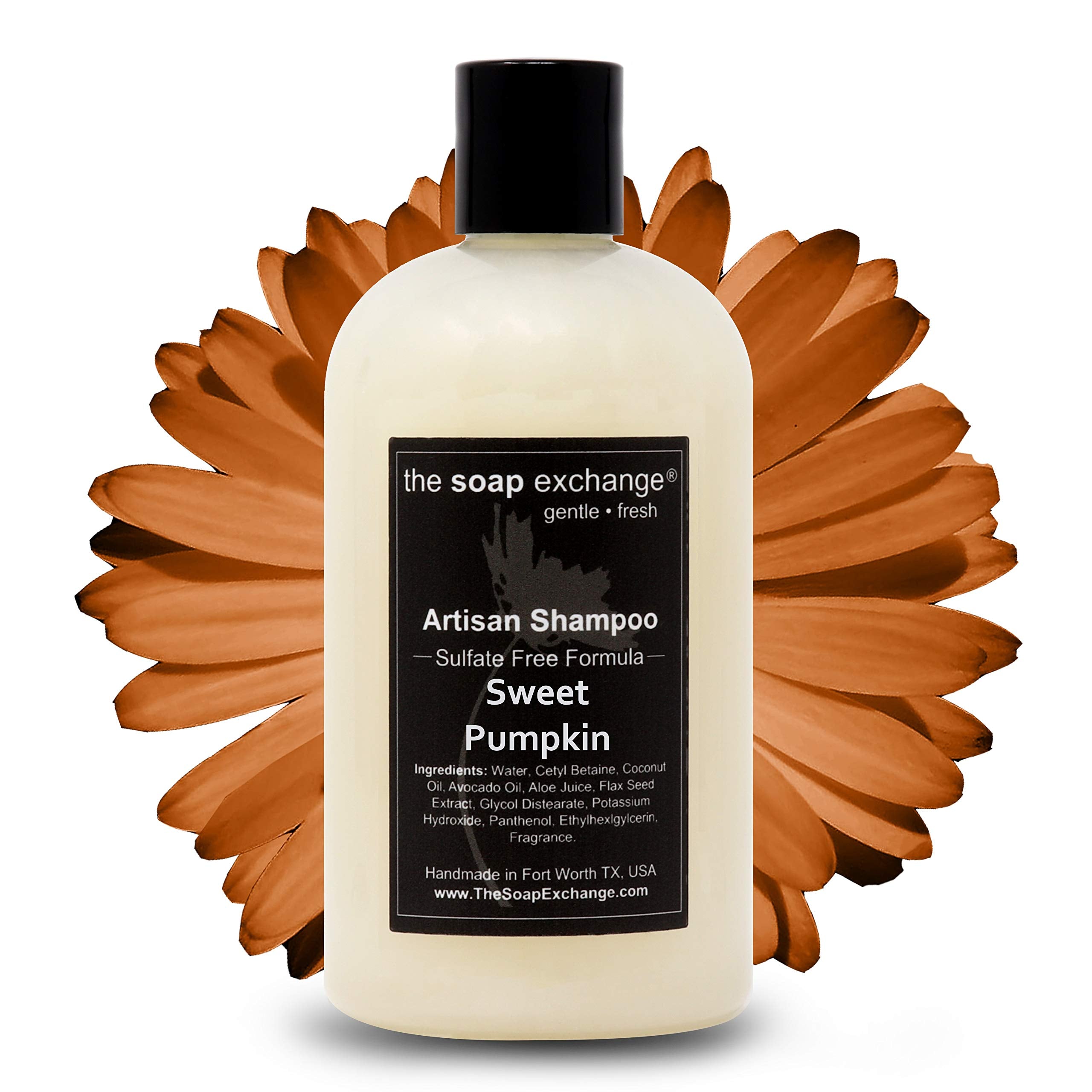 The Soap Exchange Hair Shampoo - Sweet Pumpkin Scent - Hand Crafted 12 Fl Oz / 354 Ml Natural Artisan Hair Care, Gentle, Sulfate
