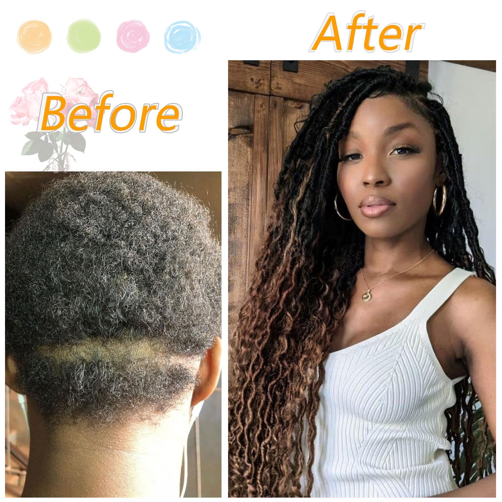 Col Bling Goddess Locs Crochet Hair 18 Inch 8 Packs Ombre Faux Locs Crochet Hair For Women Pre Looped Crochet Boho Goddess Faux