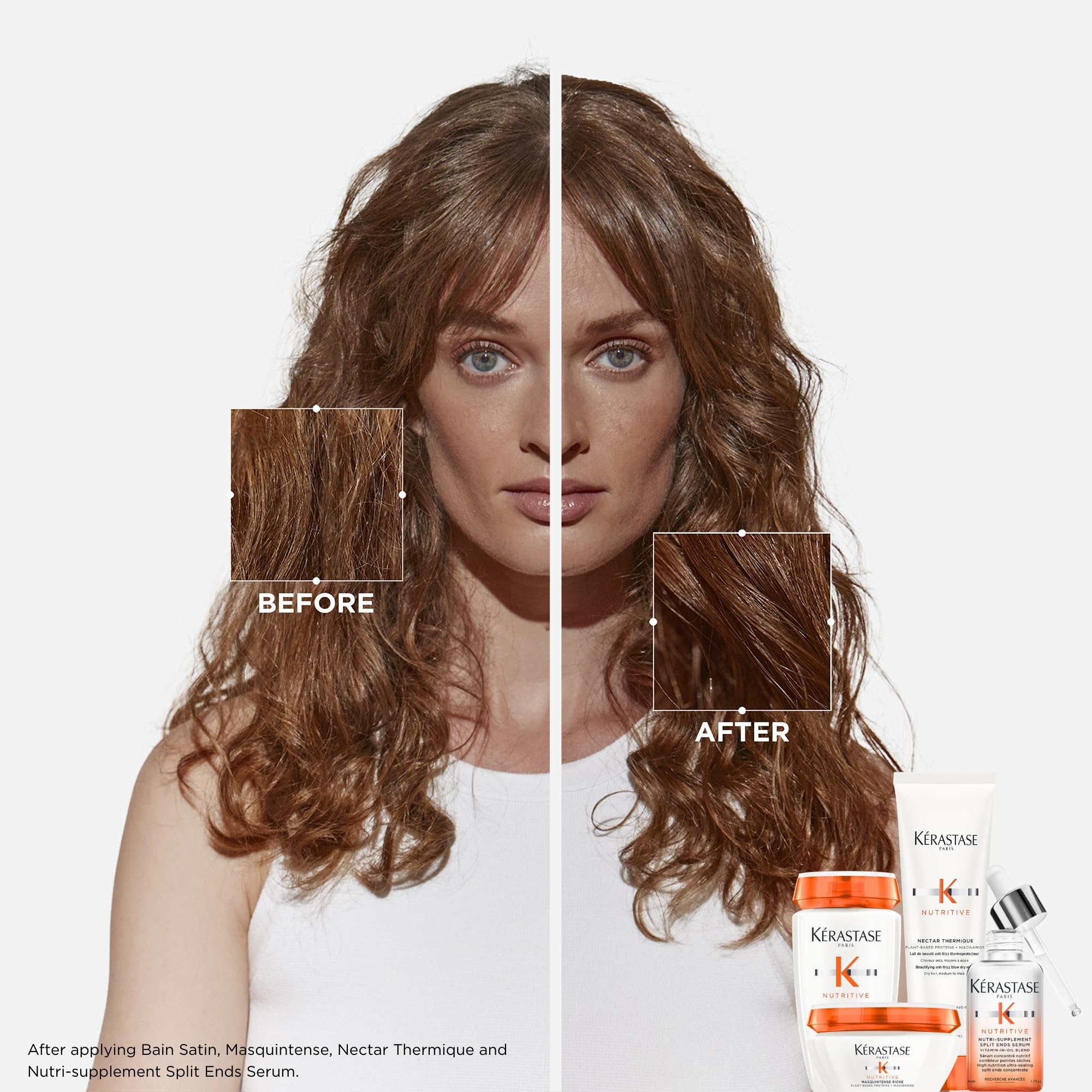 Kerastase Nutritive Heat Protecting Cream | Nourish And Smooth Frizz | Instant Softness & Shine After Blow Dry Or Heat Styling |