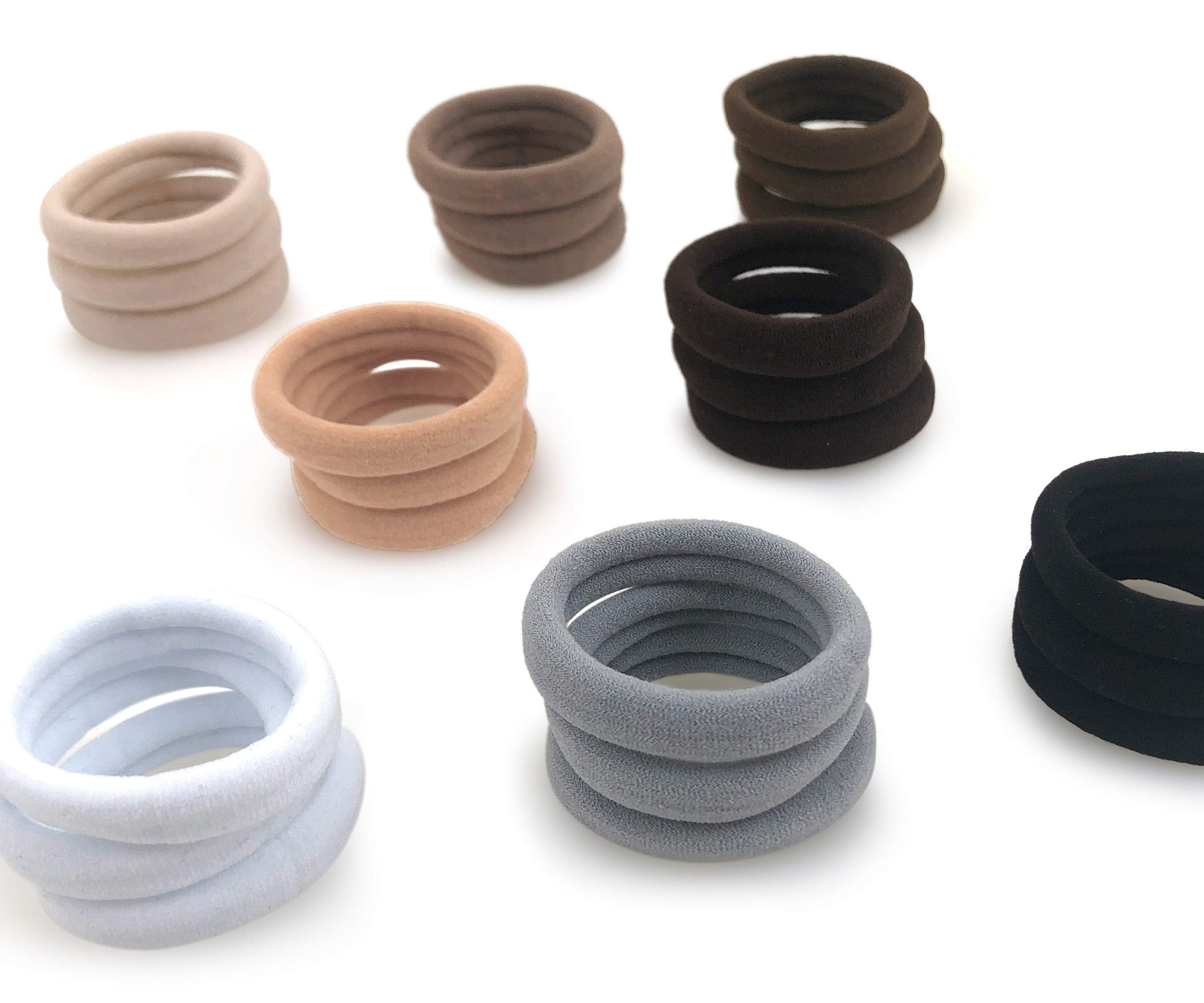 Cyndibands Seamless Hair Ties - Blonde - Extra Gentle Soft And Stretchy Nylon Fabric Ponytail Holders - 12 Count