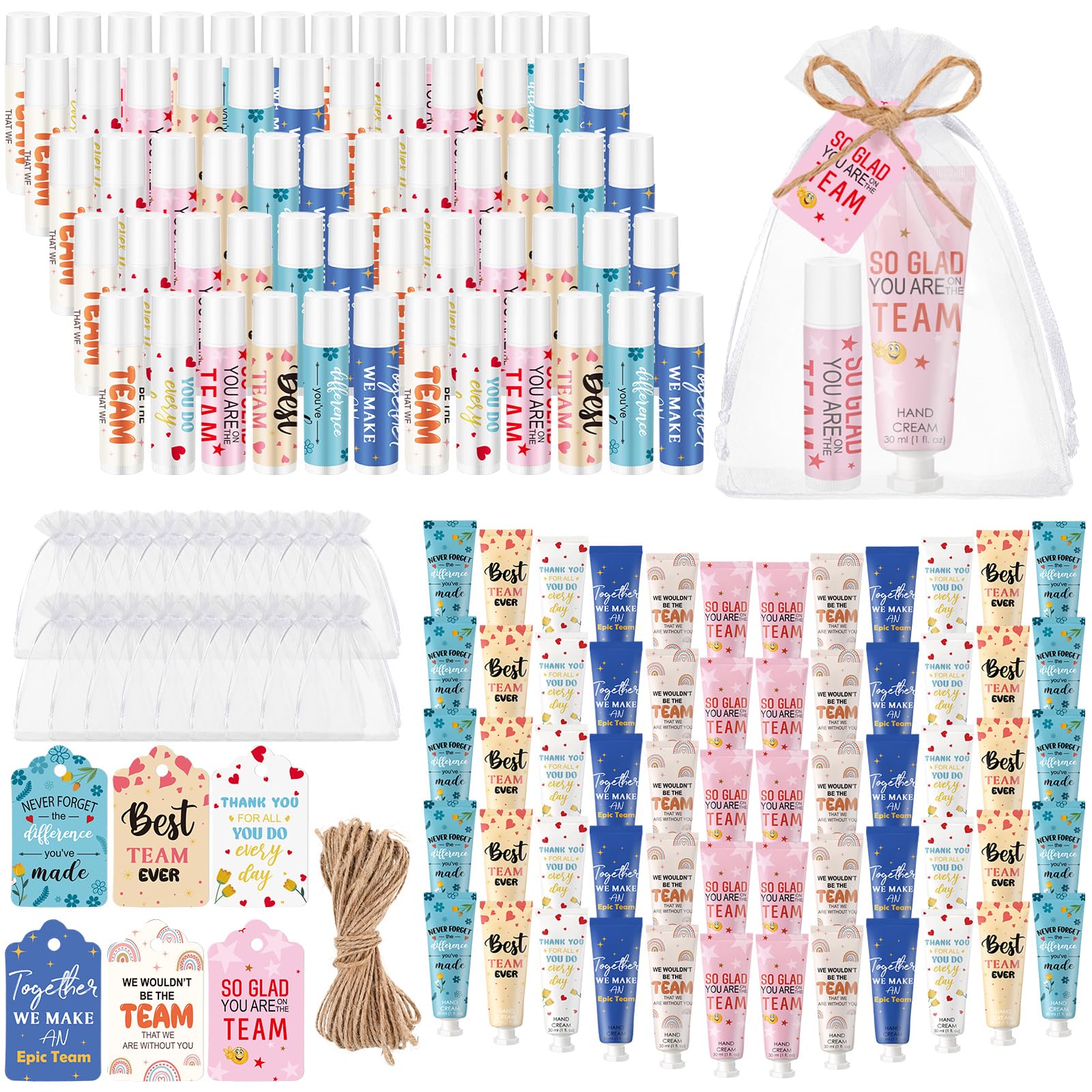 Dansib 72set/288pcs Best Team Ever Gifts Christmas Bulk Gifts for Coworkers Women Employee Appreciation Gift Christmas Party Fav
