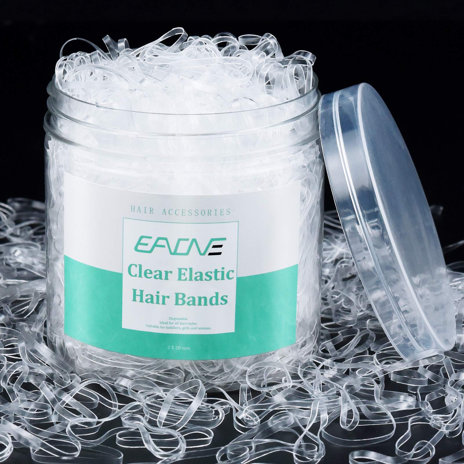 Clear Elastic Hair Rubber Bands, Eaone 1500Pcs Mini Elastics No Damage Baby Ties Small Tiny Ponytail Bands Stretch For Girls Wom