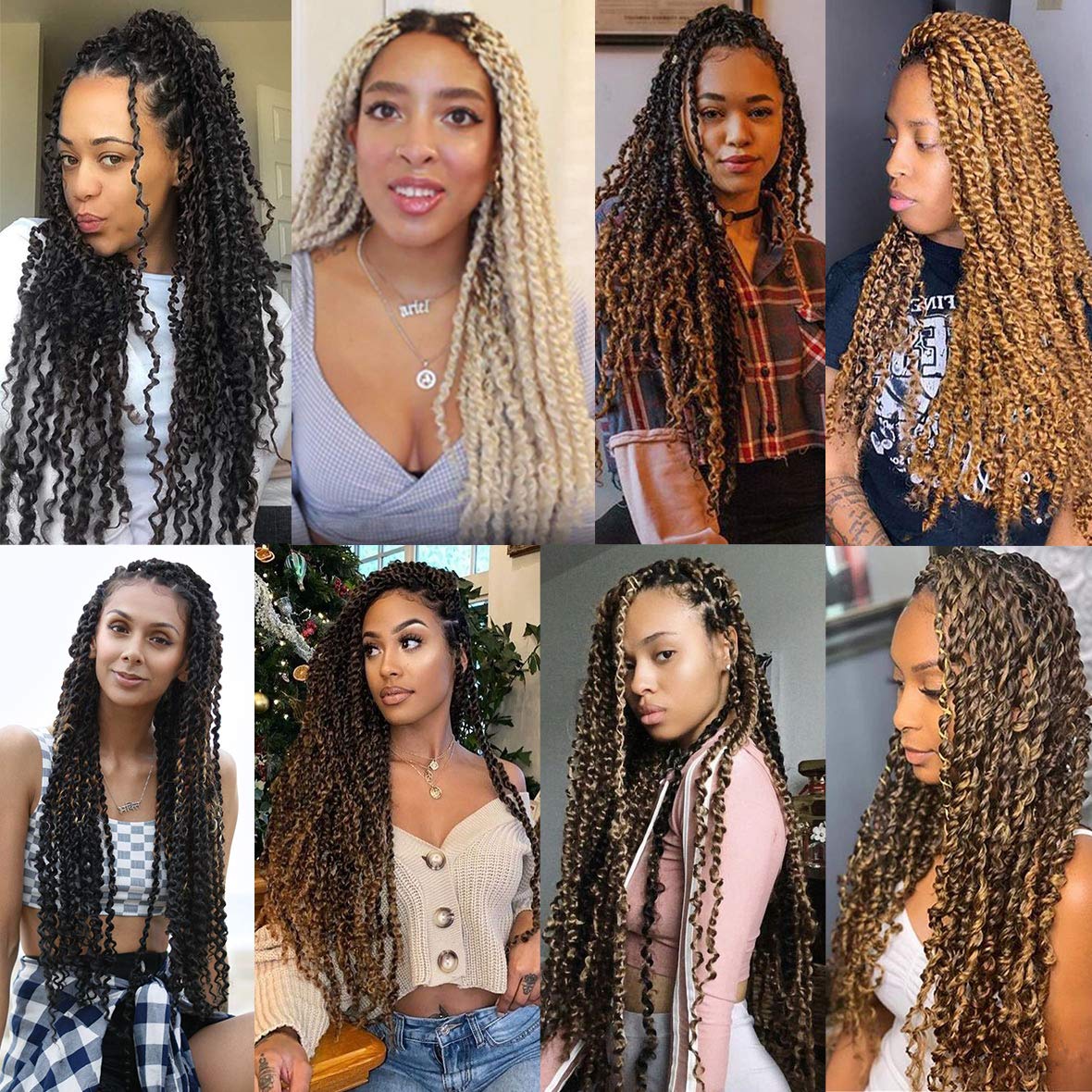 Leeven 18 Inch Long Passion Twist Crochet Hair 2 Pcs Synthetic Water Wave Crochet Braids Hair For Butterfly Locs 36 Roots Croche
