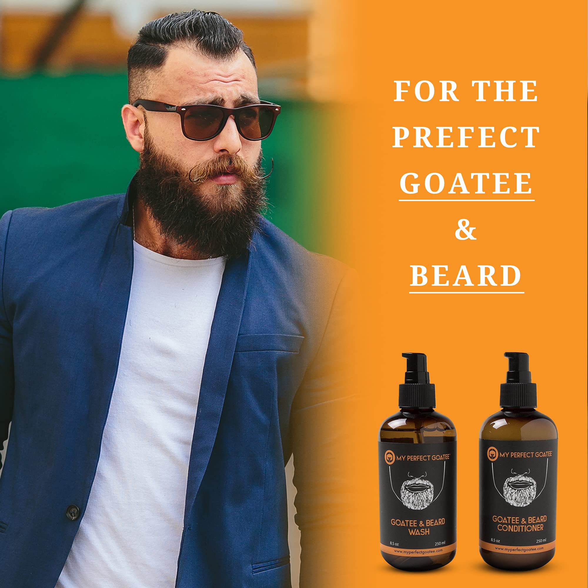 My Perfect Goatee Premium Beard Wash And Beard Conditioner Hydrating Facial Hair Cleanser (8.5 Oz. Wash + 8.5Oz Conditioner)